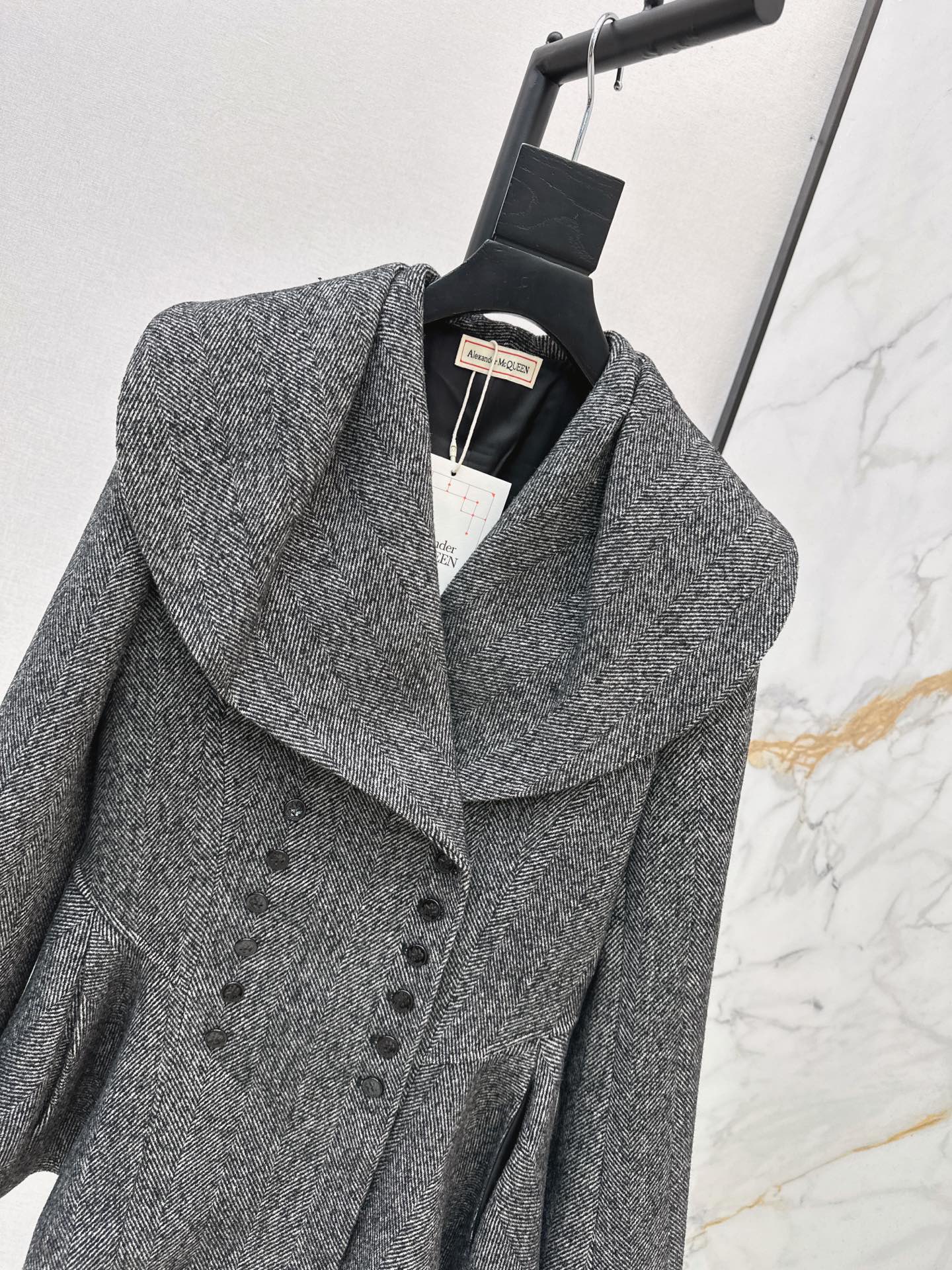 Alex 26fw herringbone peplum blazer