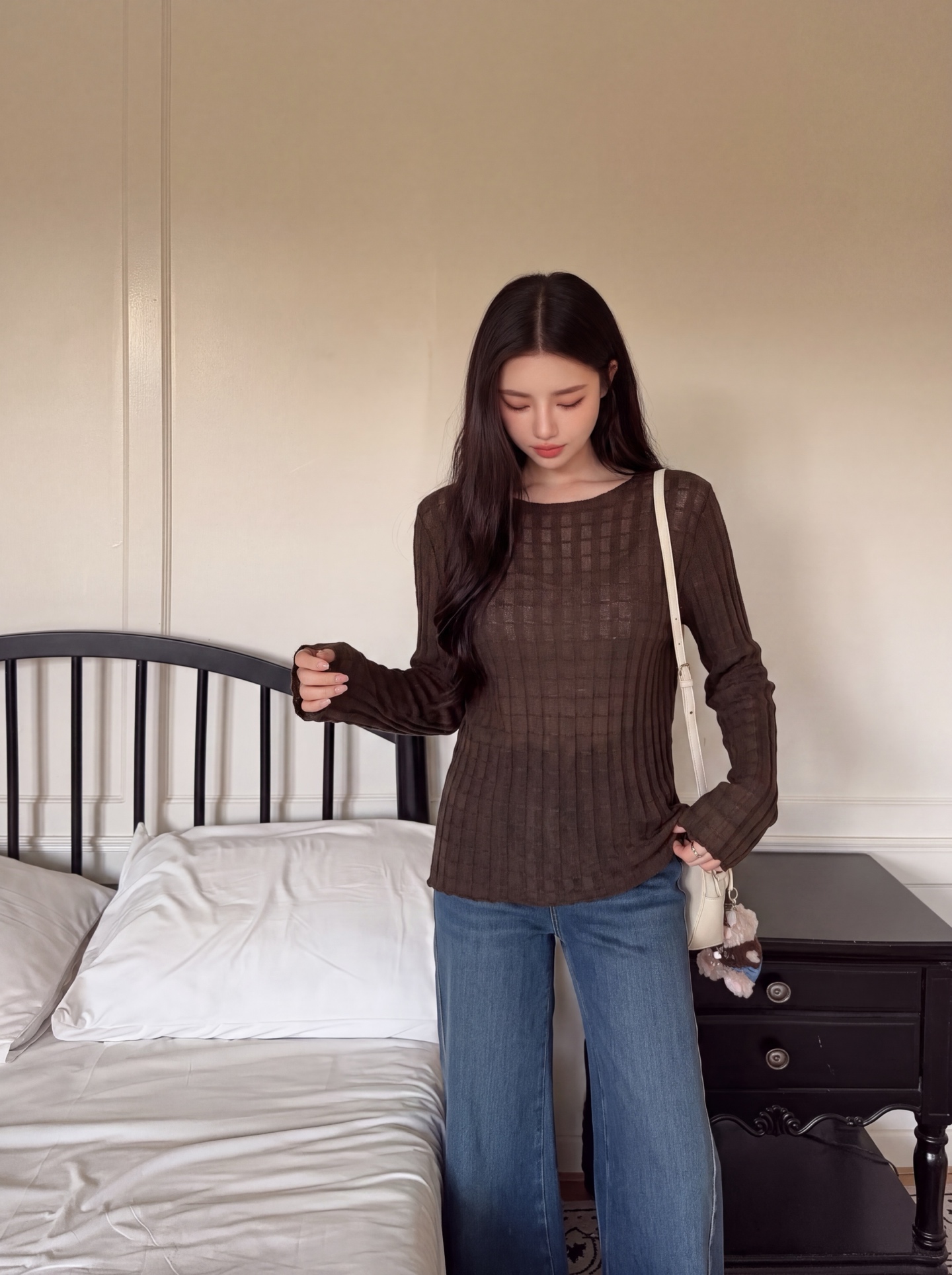 Brun 26fw slim-fit knitwear