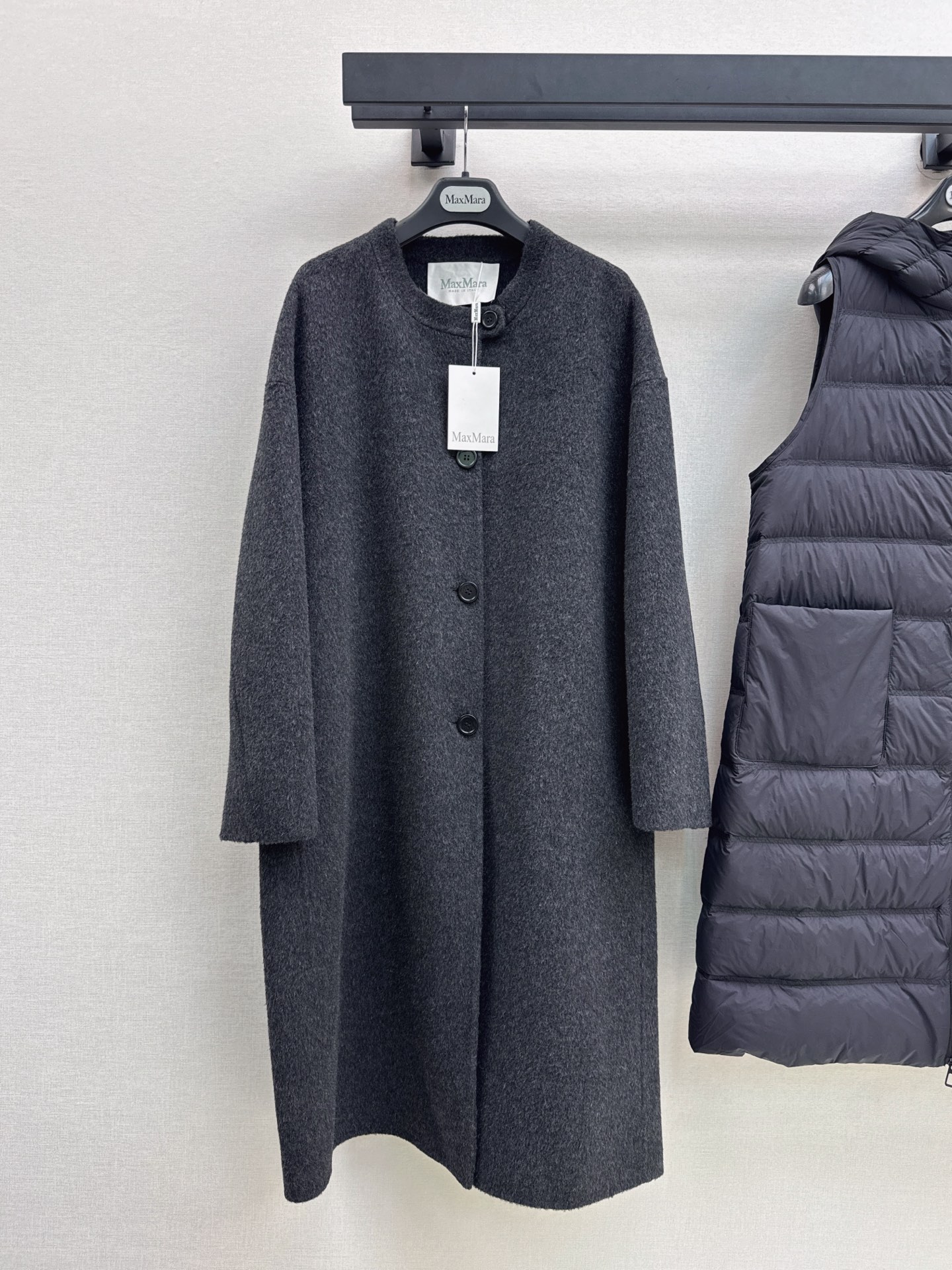 Max 26fw hooded down vest woolen overcoats sets
