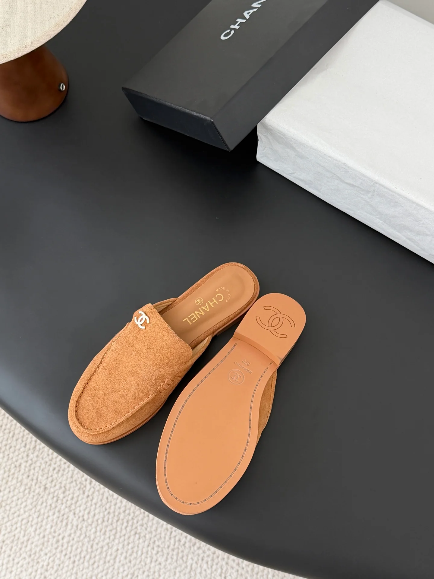 Chan 26ss slip-on loafer mules