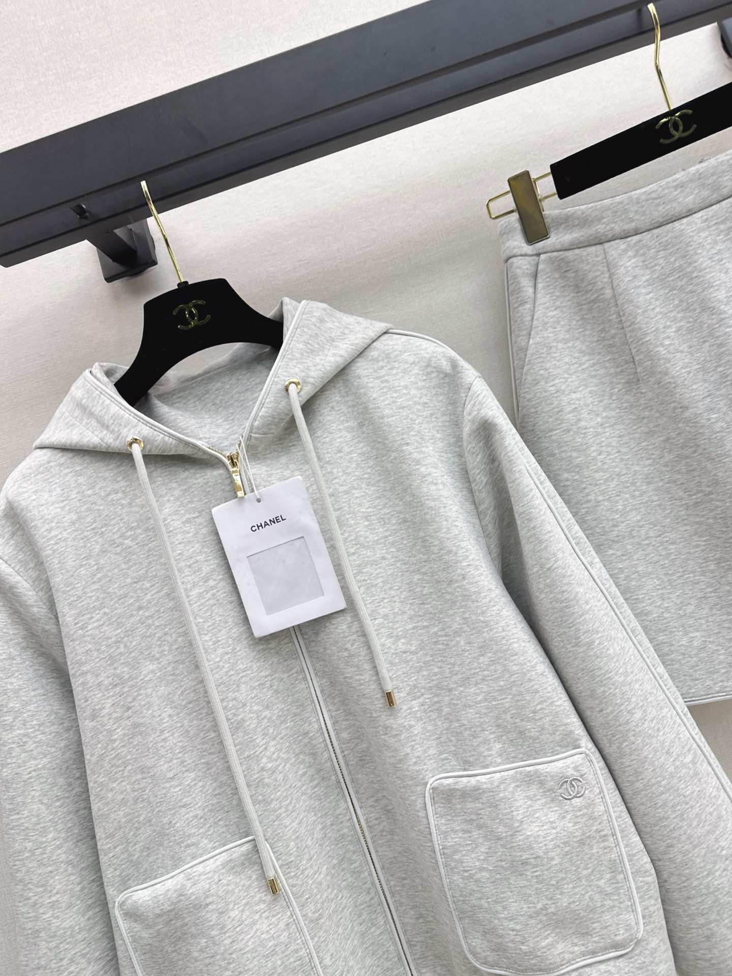 Chan 26fw hooded jacket skirt sets