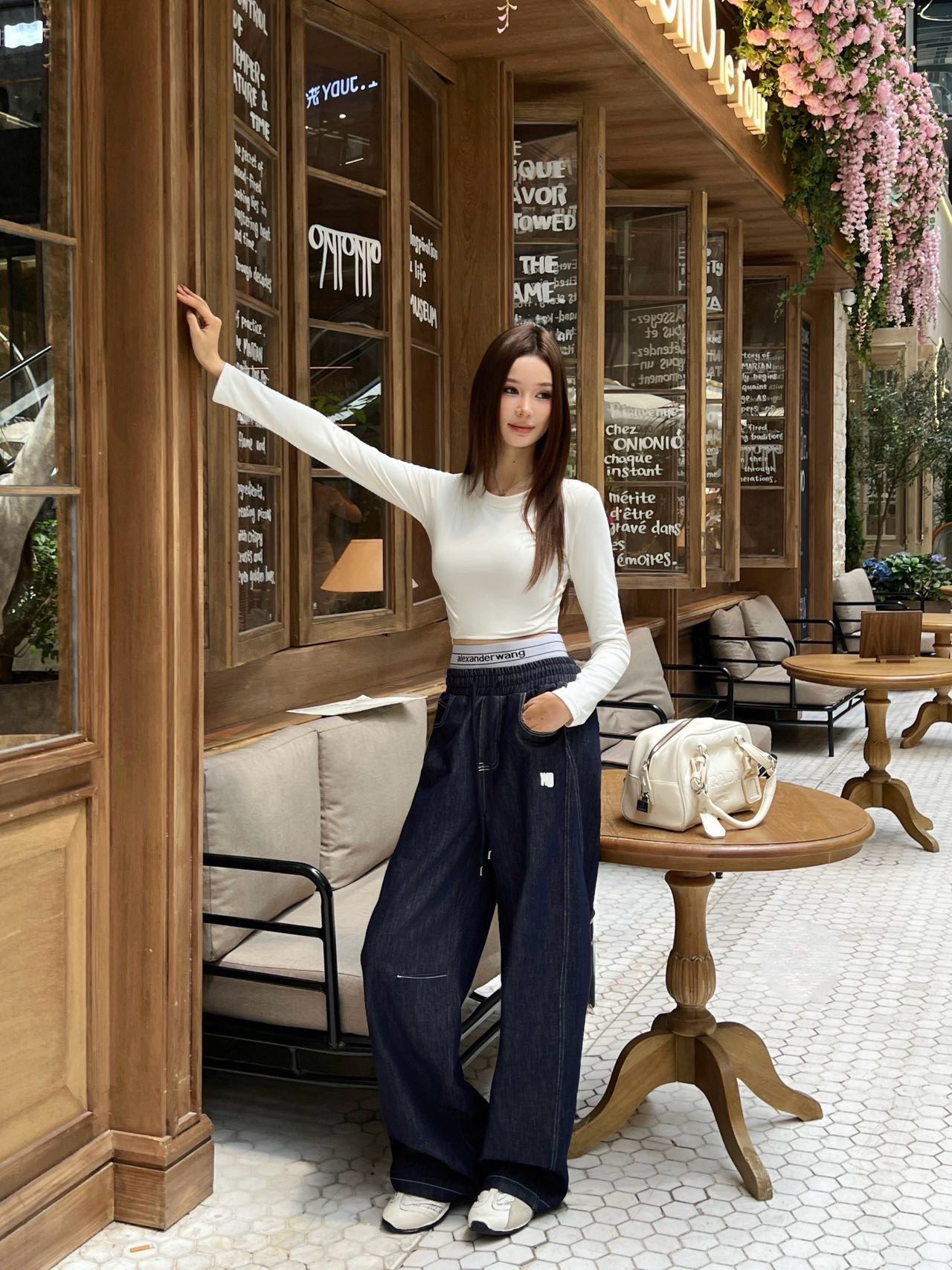 Alex 26fw drawstring wide-leg pants