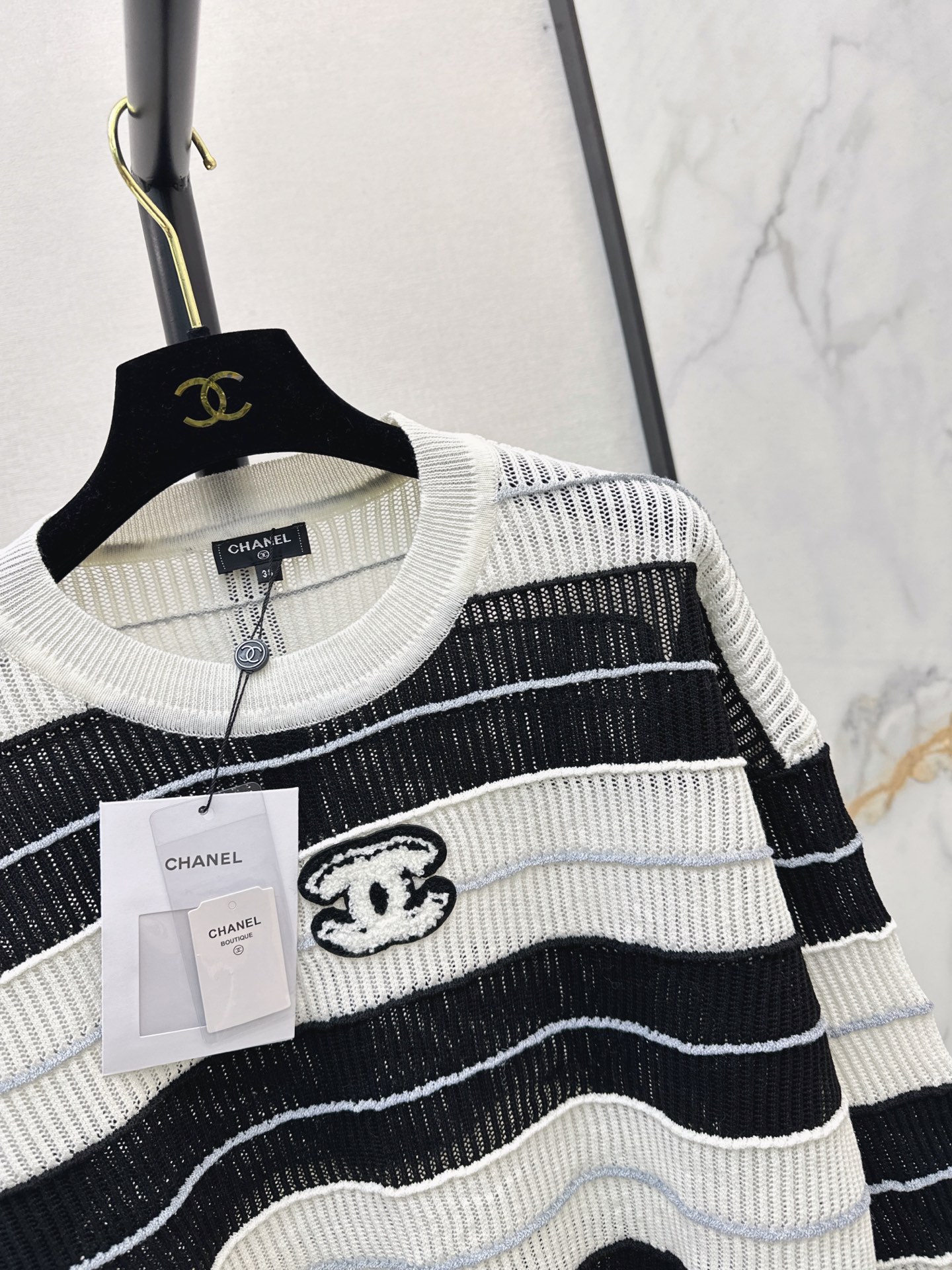 Chan 26fw stripe knit sweater