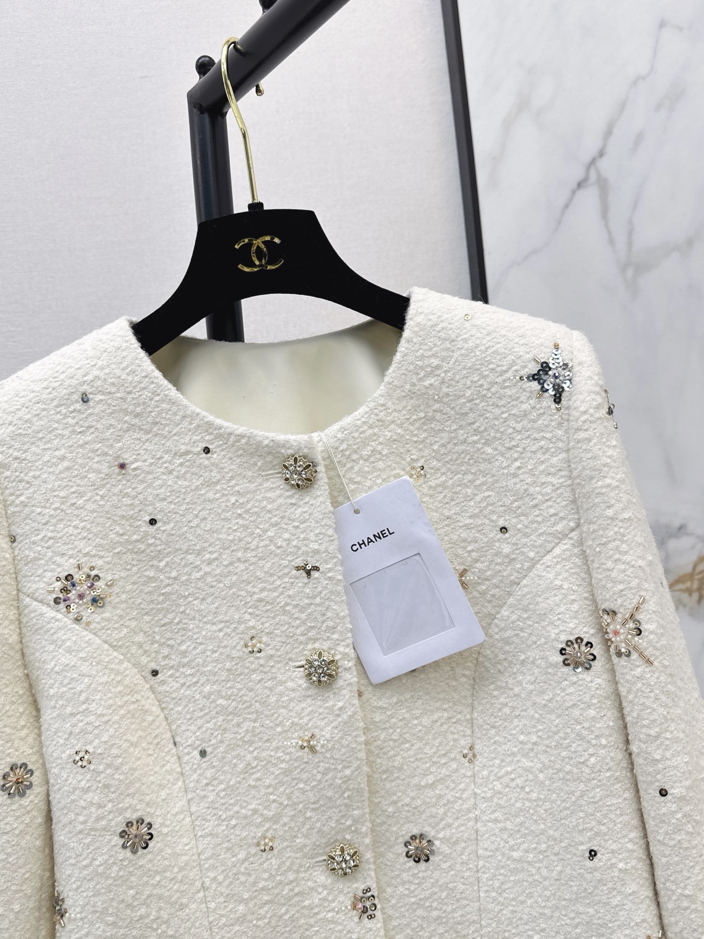 Chan 26fw lace contract woven jacket