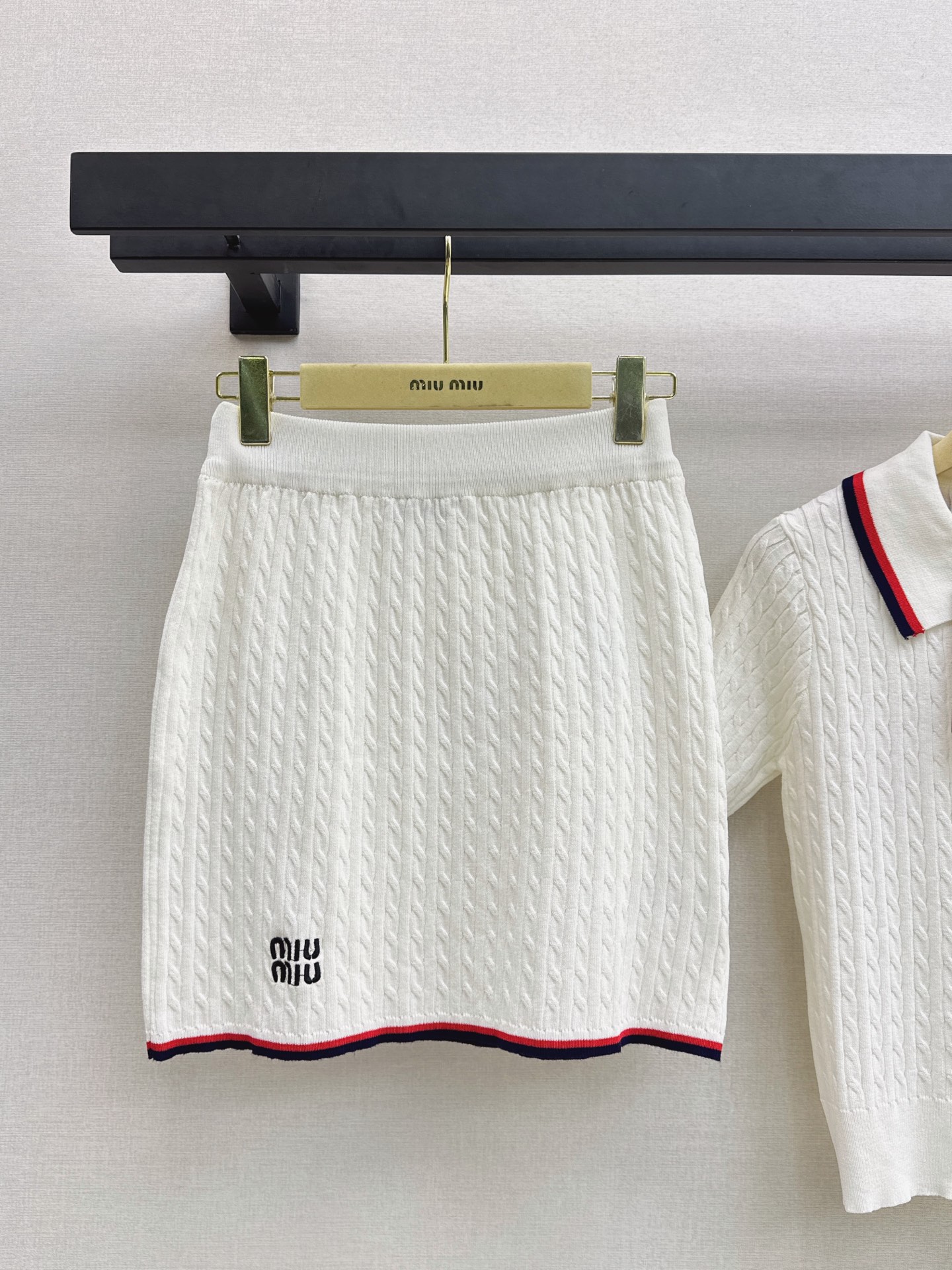 Miu 26fw knit polo skirt sets
