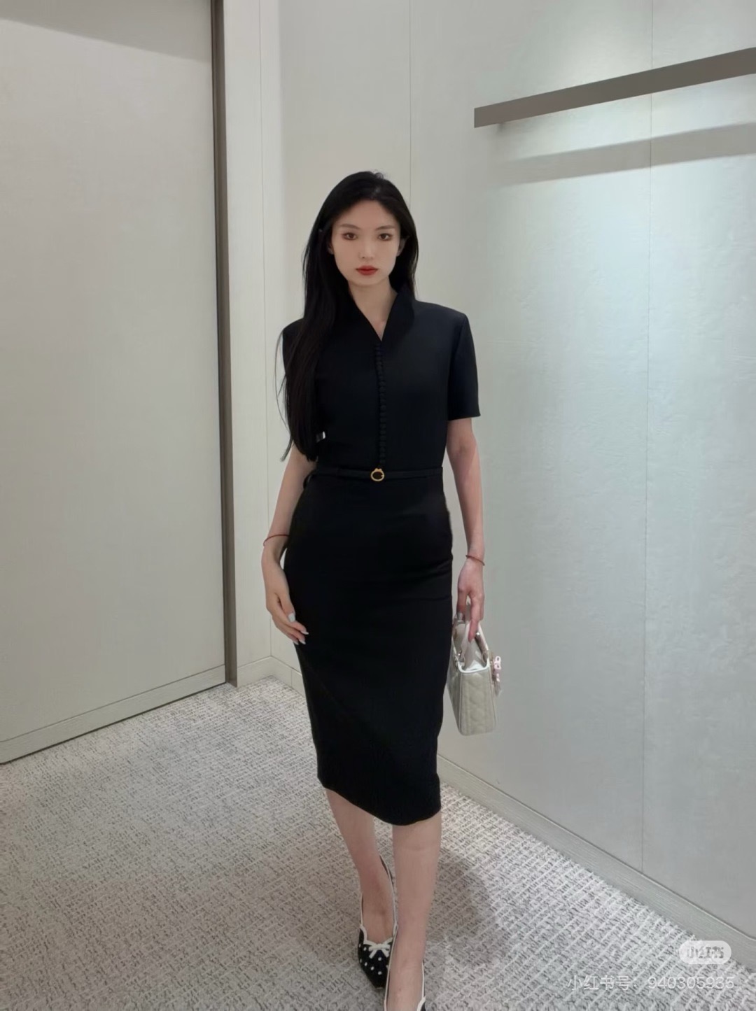 CD 26fw stand collar dress