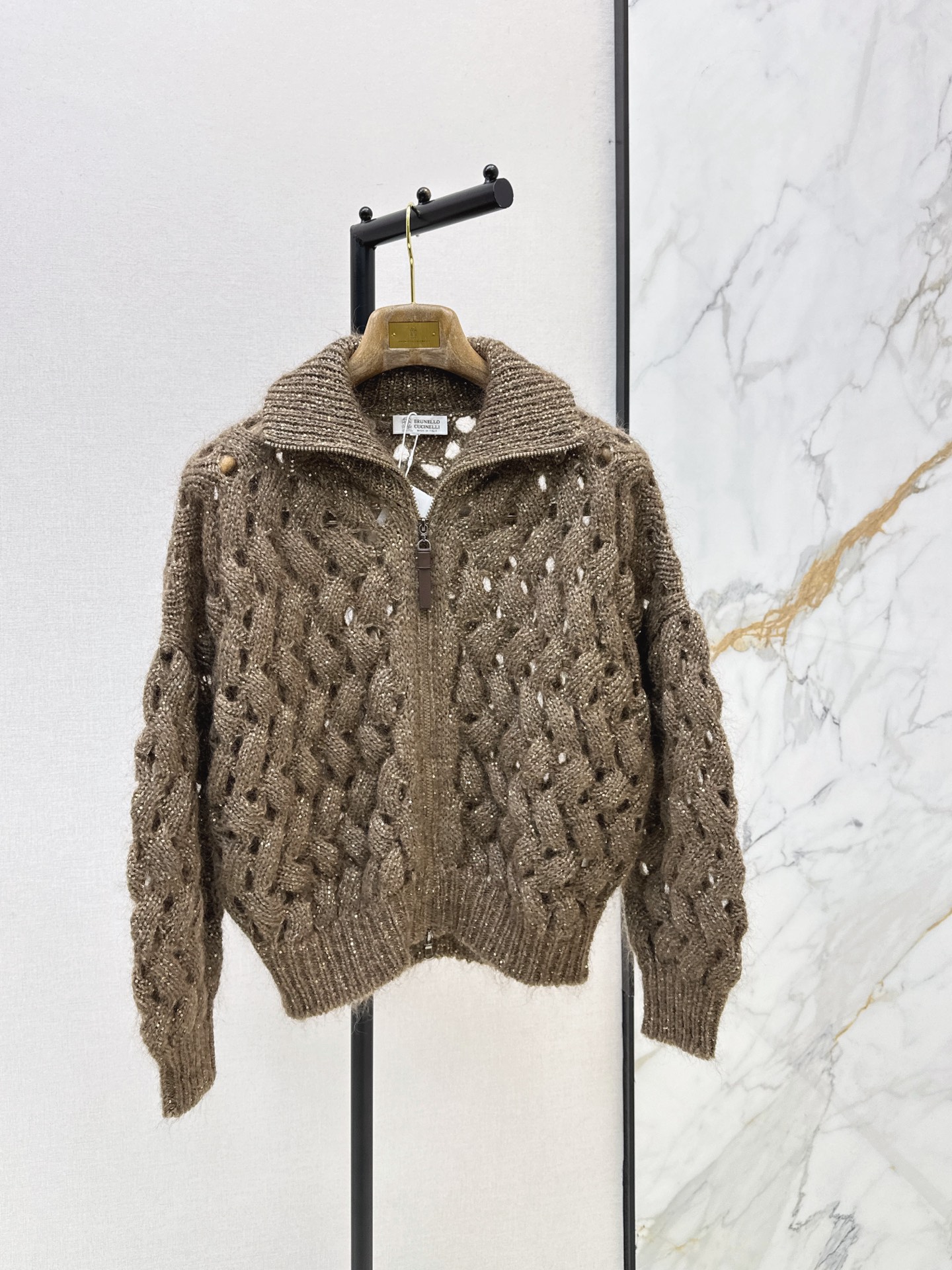 Brun 26fw zipper knit cardigan