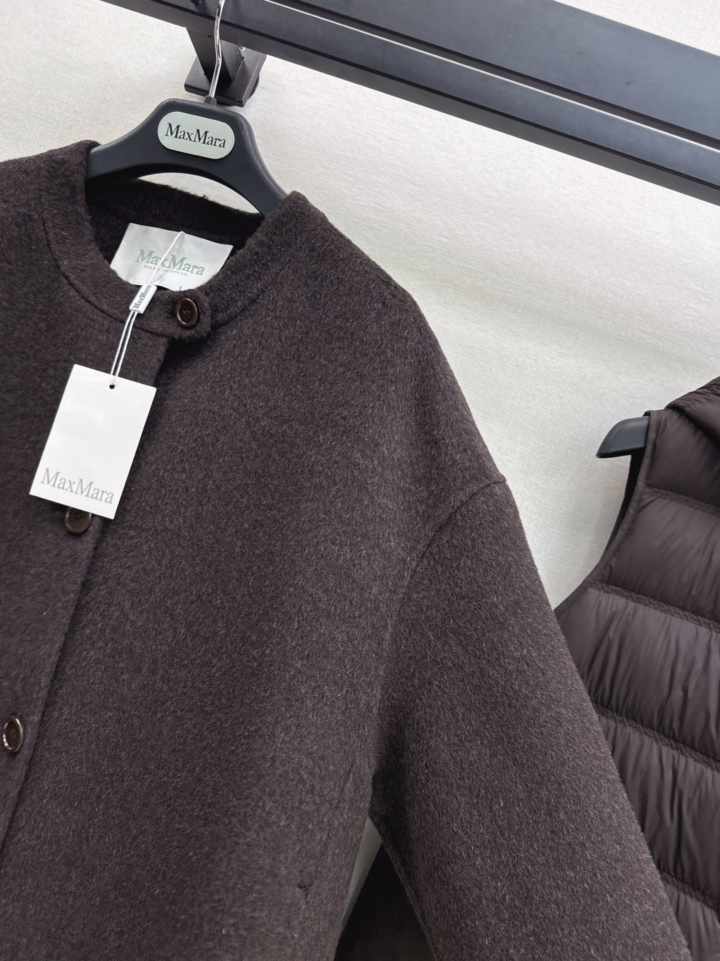 Max 26fw hooded down vest woolen overcoats sets