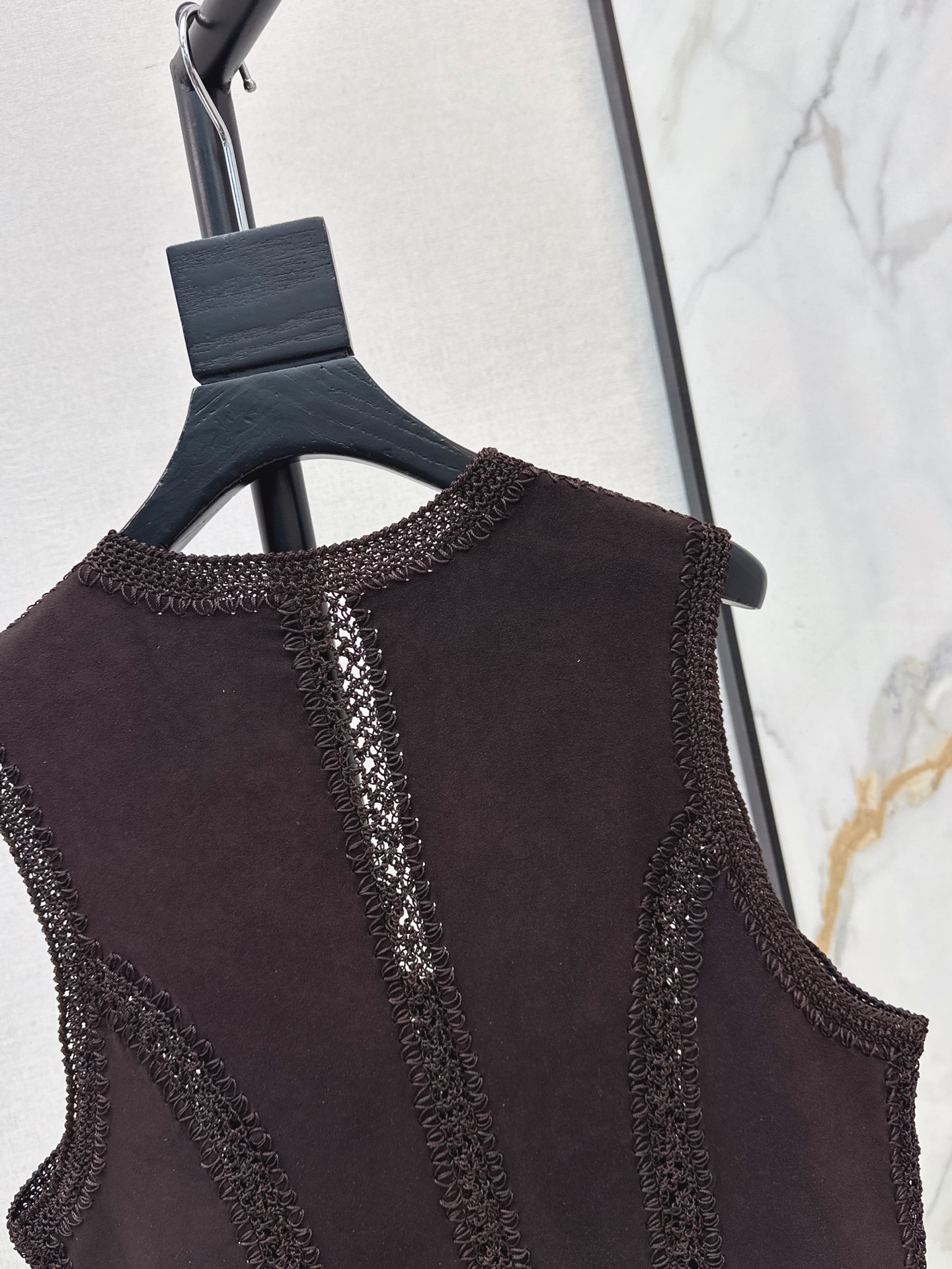 ES 26fw suede fleece leather vest