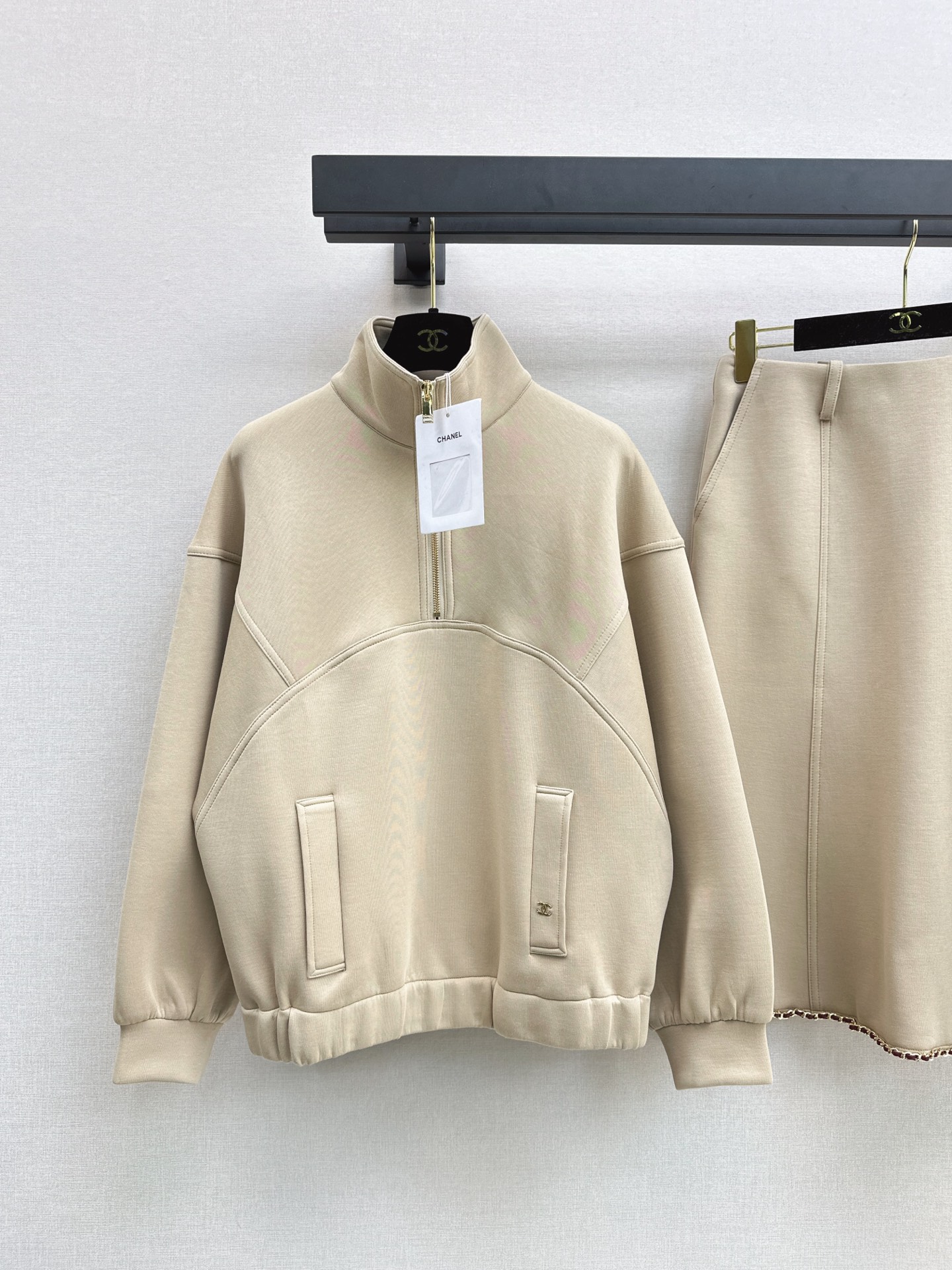 Chan 26fw zip-up sweatshirt skirt sets