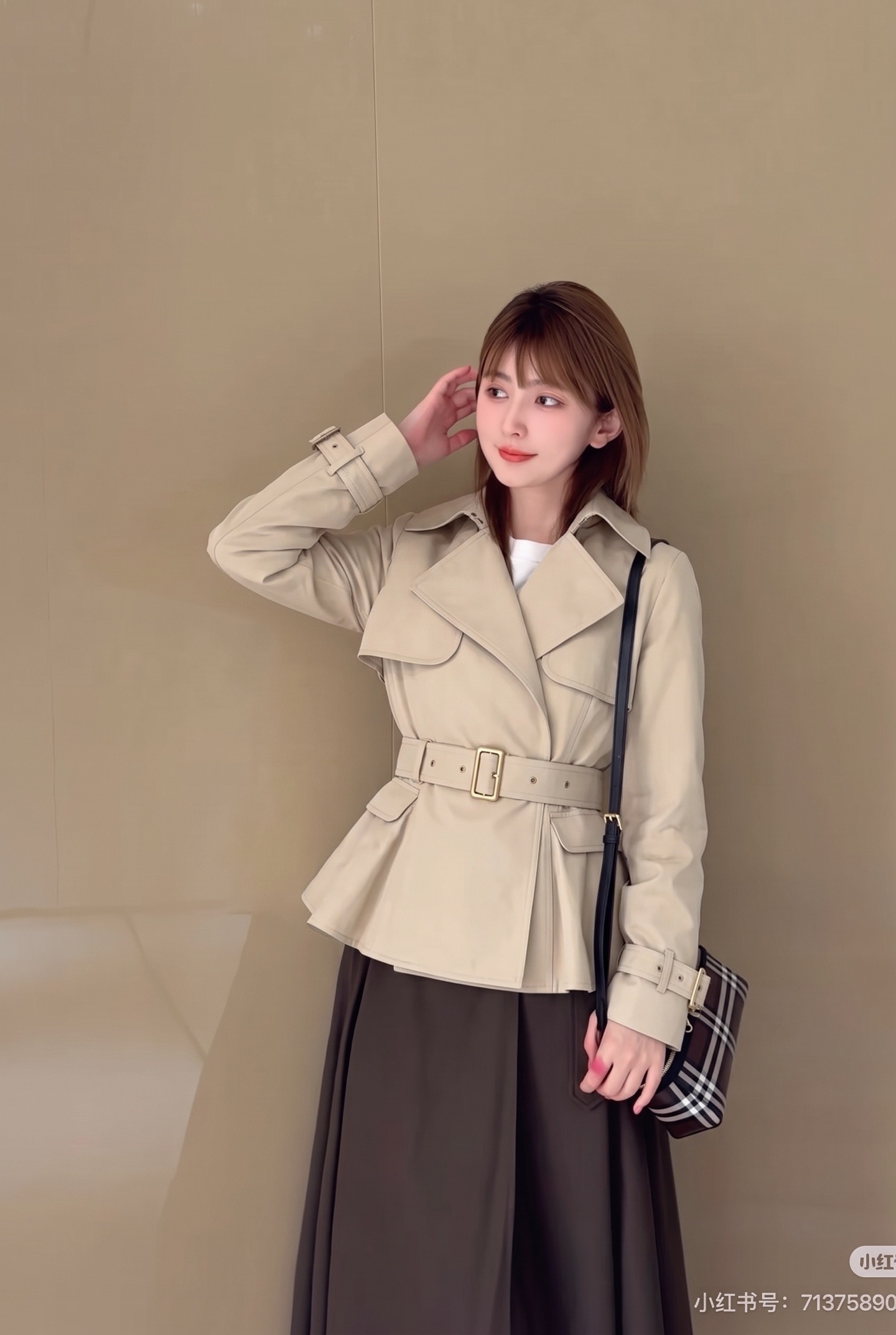 Bur 26fw cropped belted trench coats