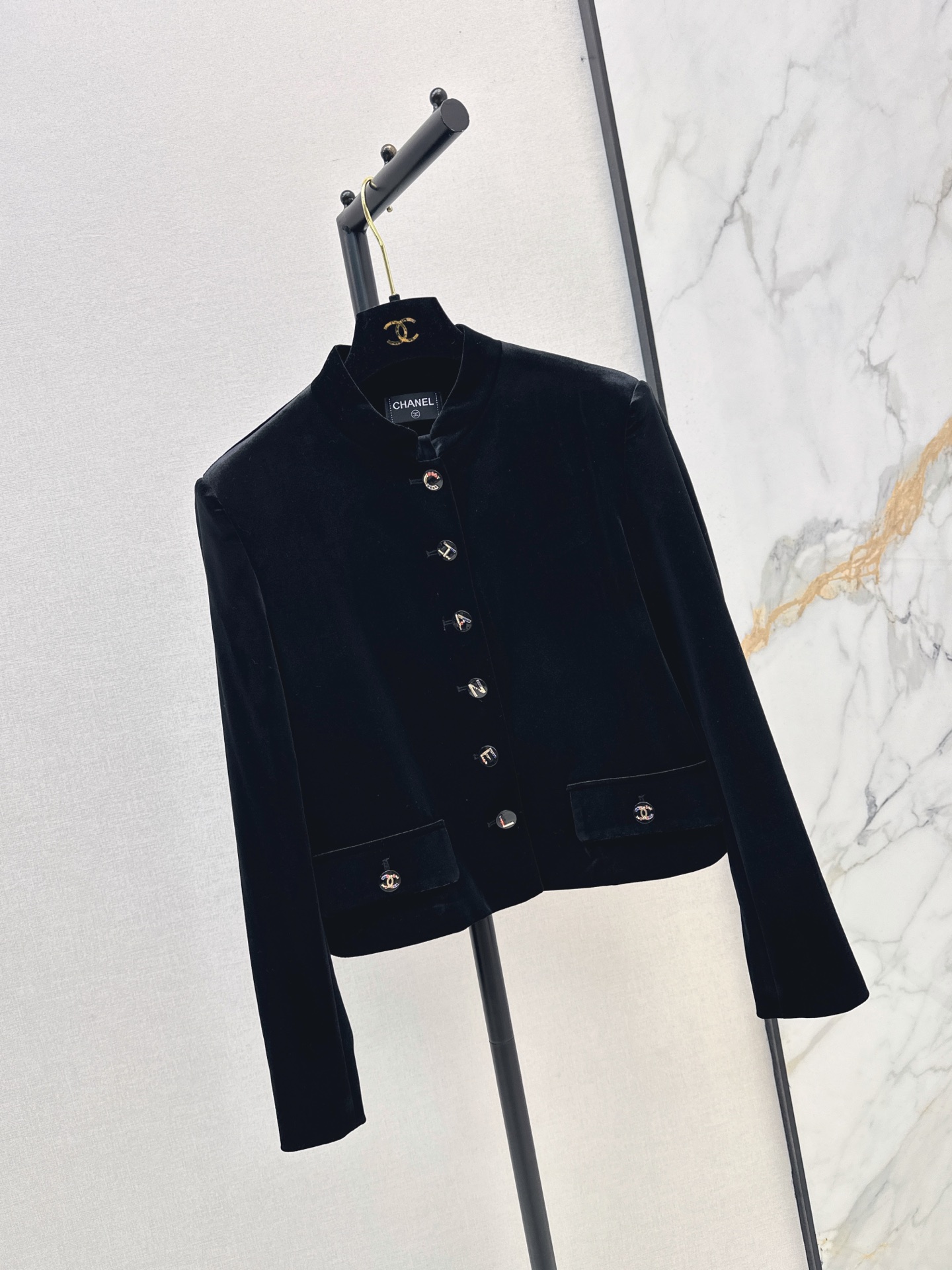 Chan 26fw velvet cropped jacket