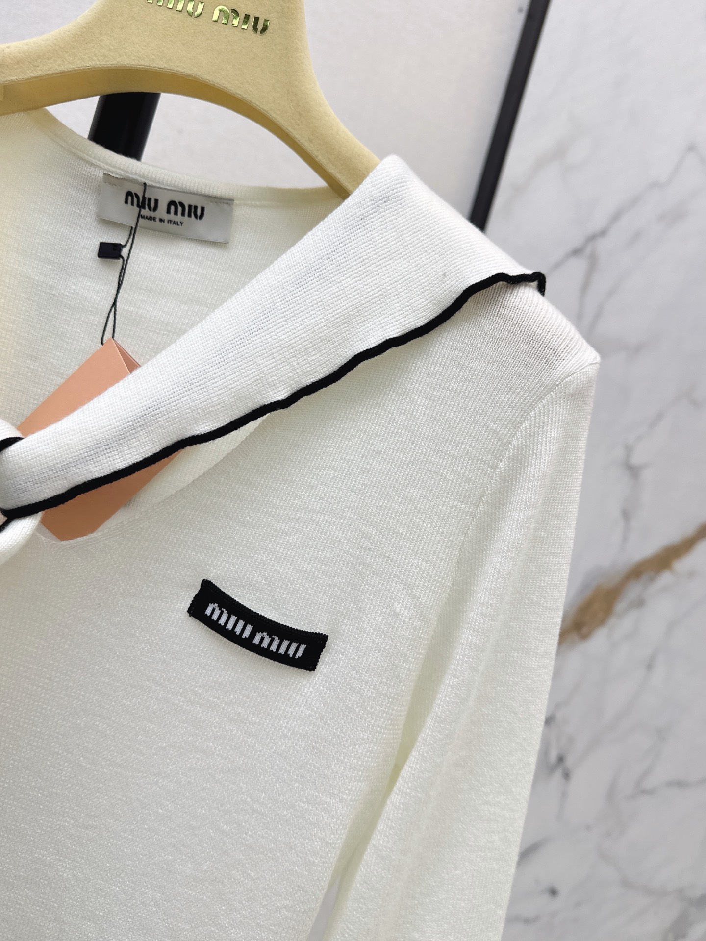 Miu 26fw contract-trim knit top