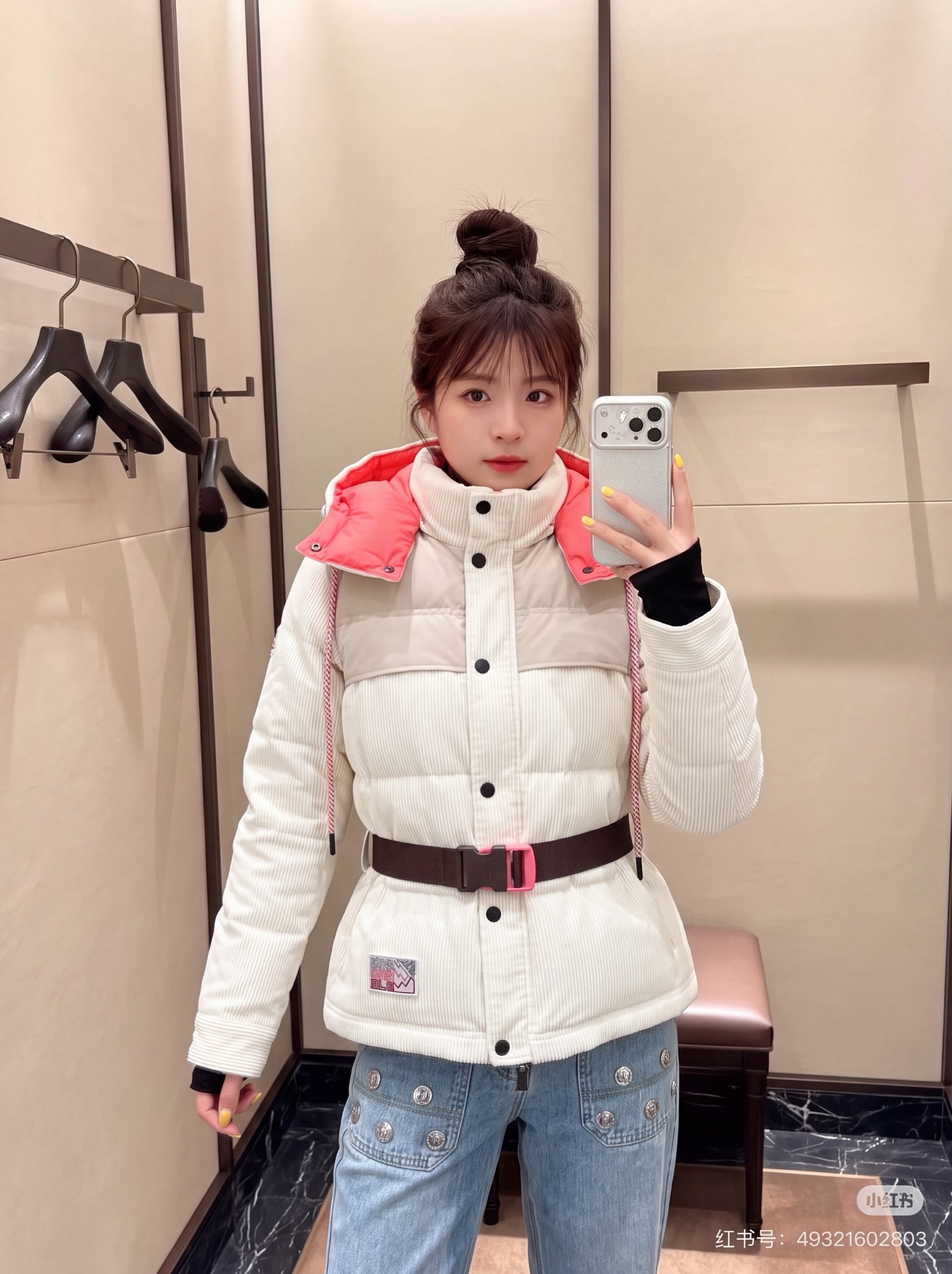 Monc 26fw hooded deatchable down jacket
