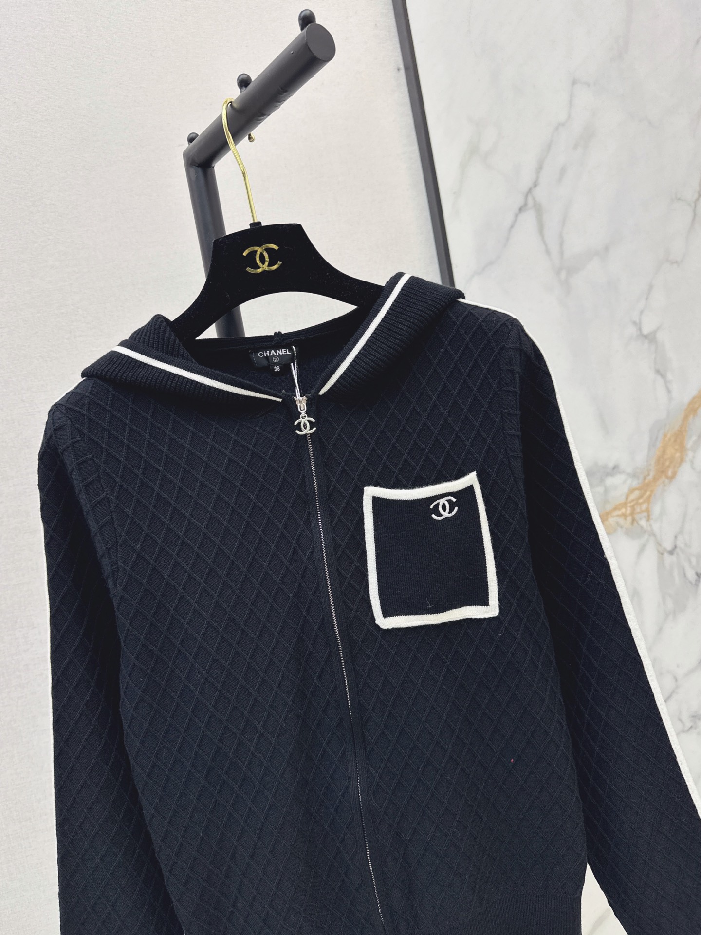 Chan 26fw hooded knit cardigan