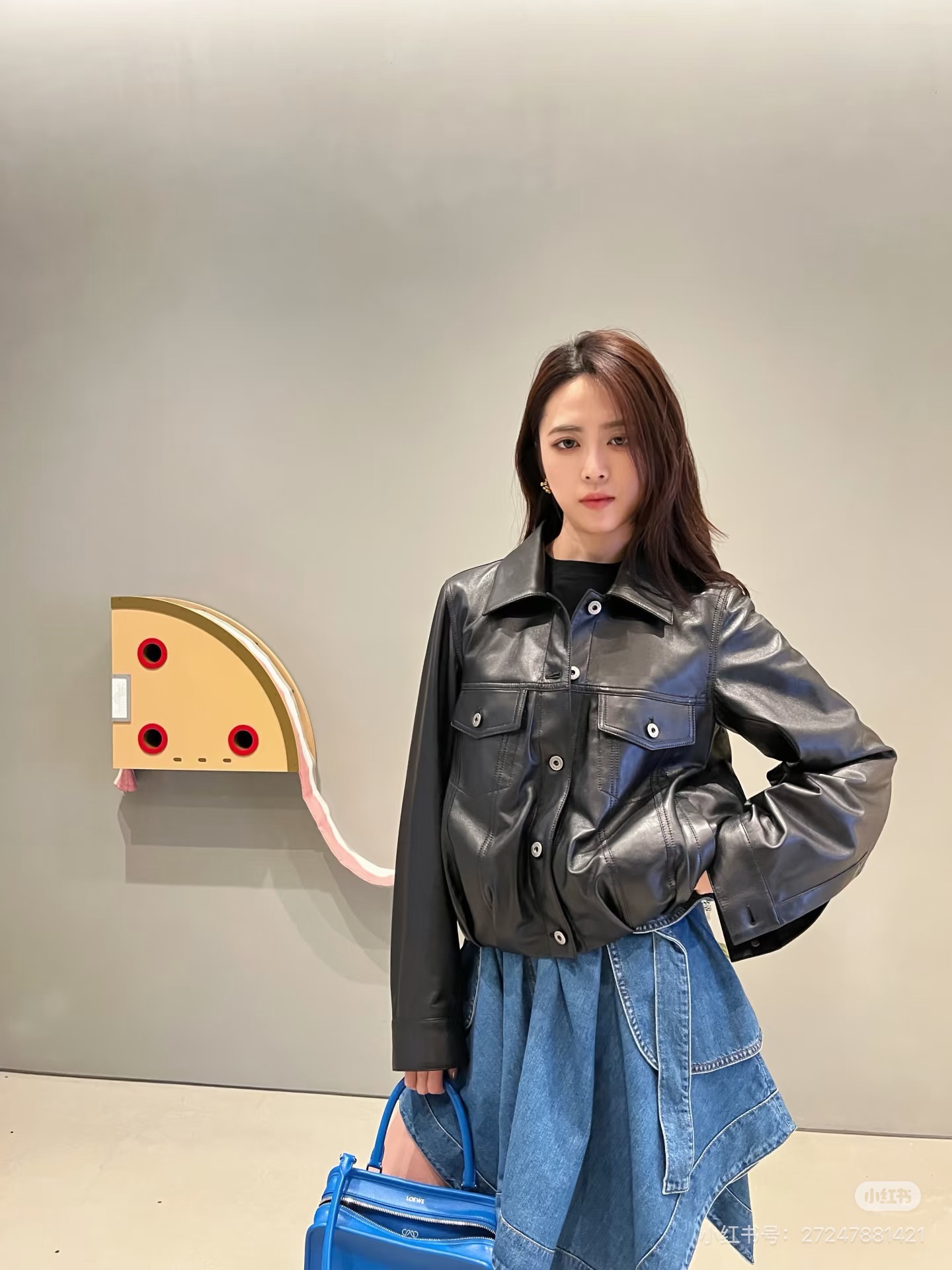 Loe 26fw Leather-Effect Trucker Jacket