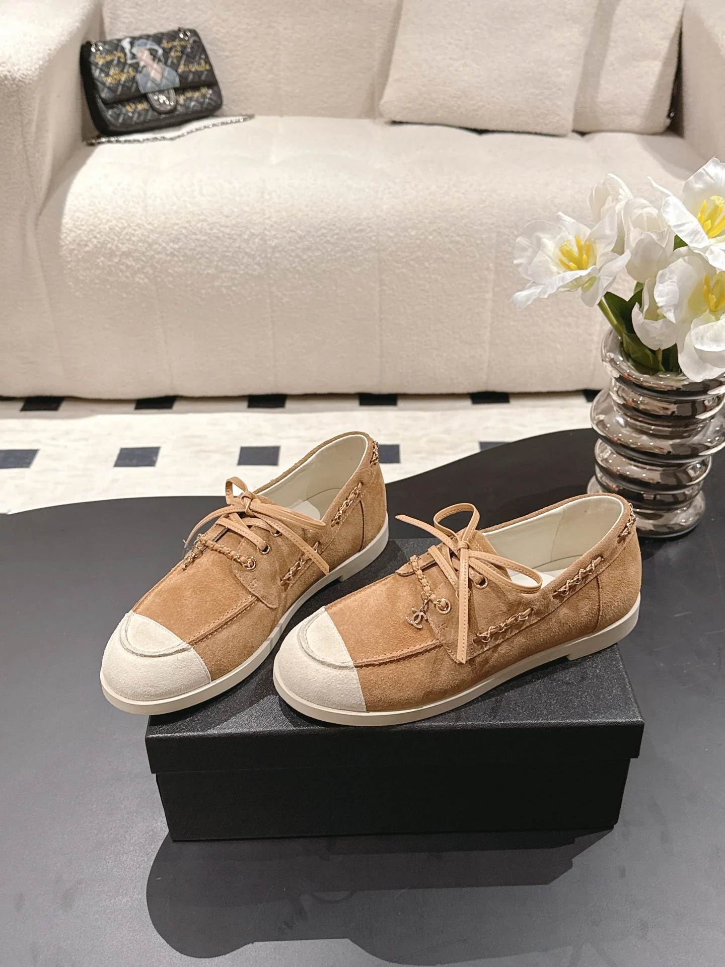 Chan 25fw suede loafers
