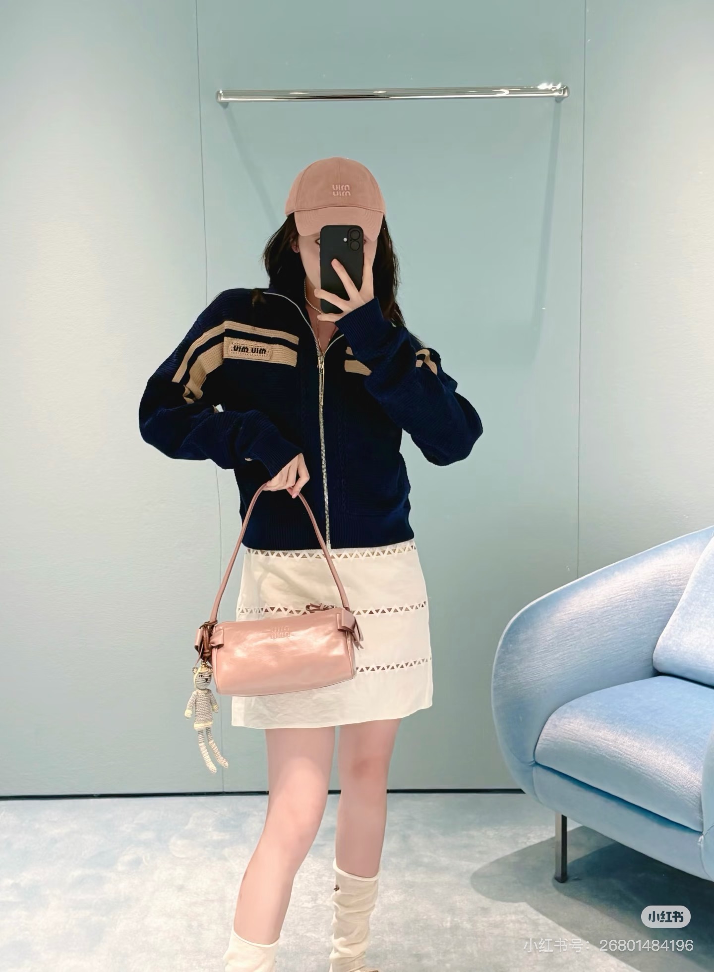 Miu 26fw knit bomber jacket