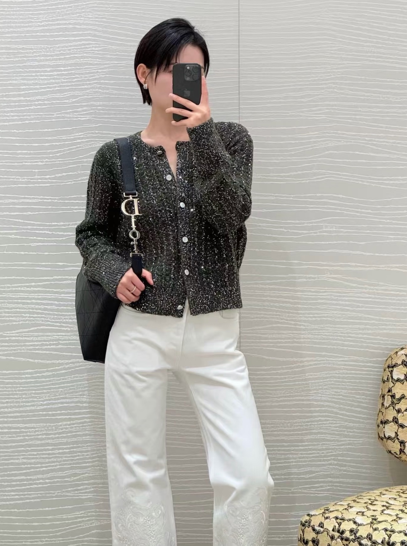 CD 26fw sequin cardigan jacket