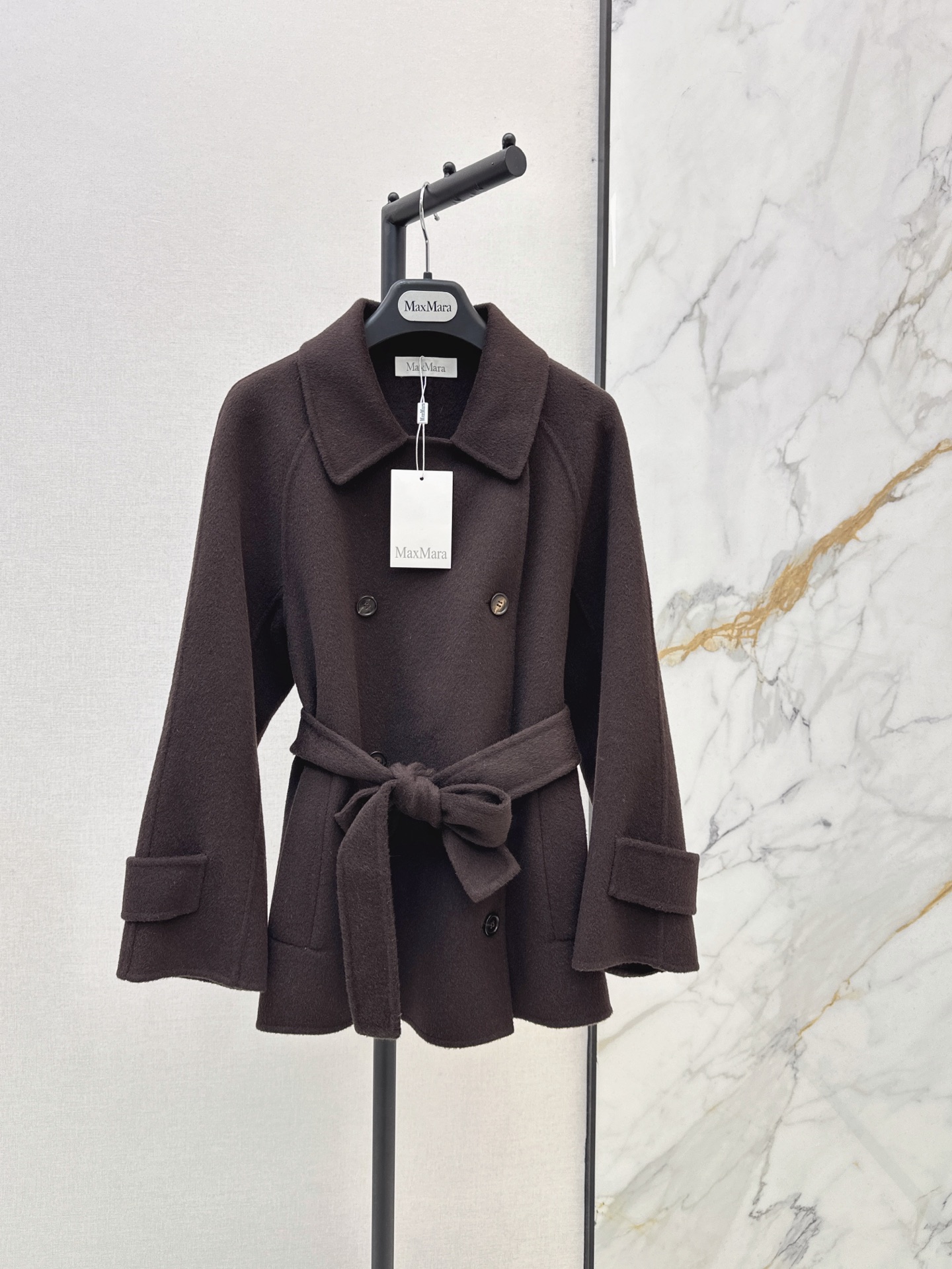 Max 26fw belted double button overcoats