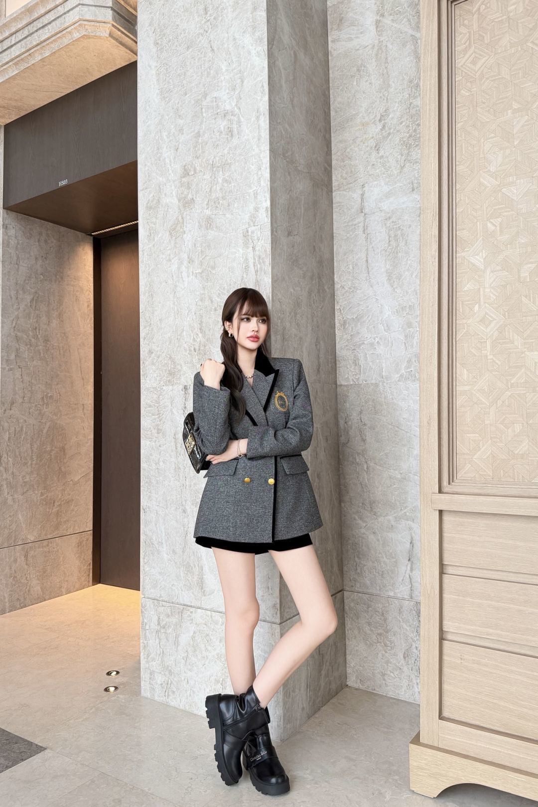 CD 26fw velvet trim blazer