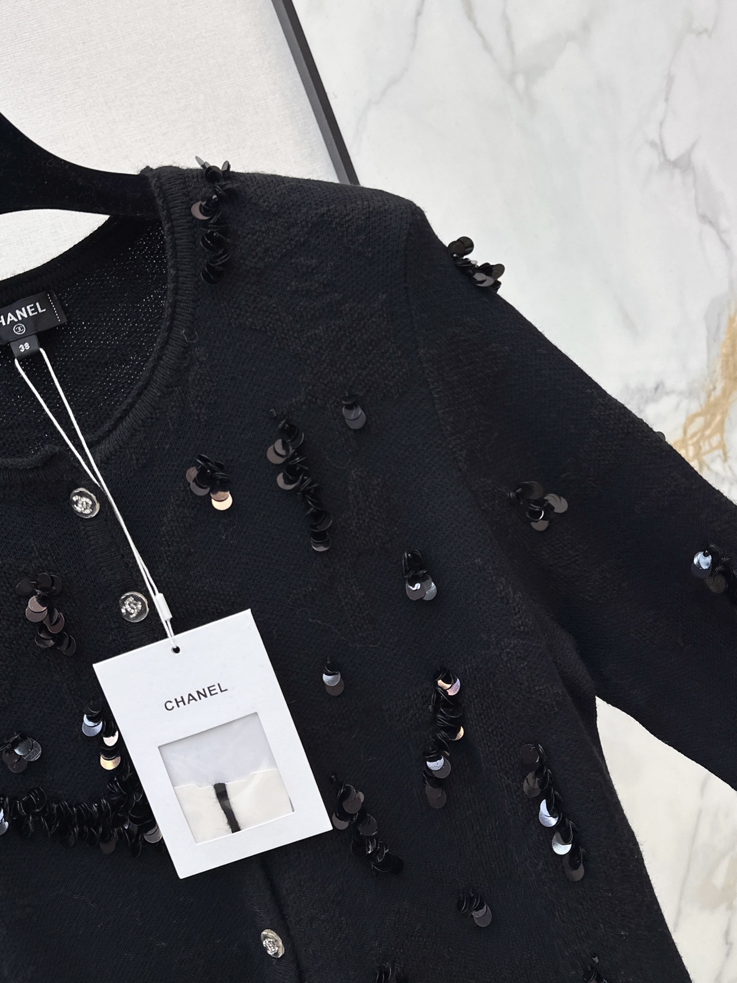 Chan 26fw sequin knit cardigan