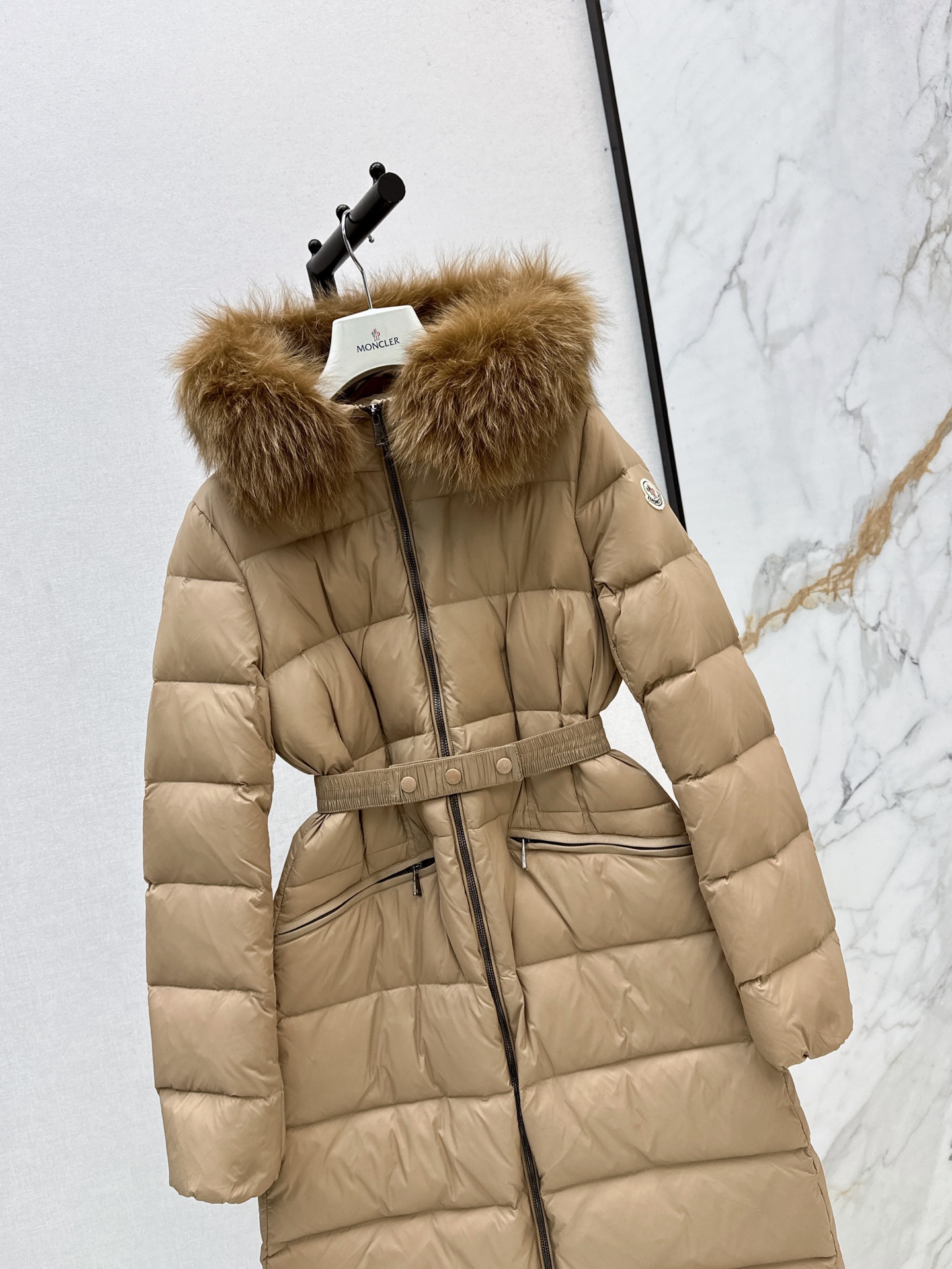 Monc 26fw hooded long down jacket