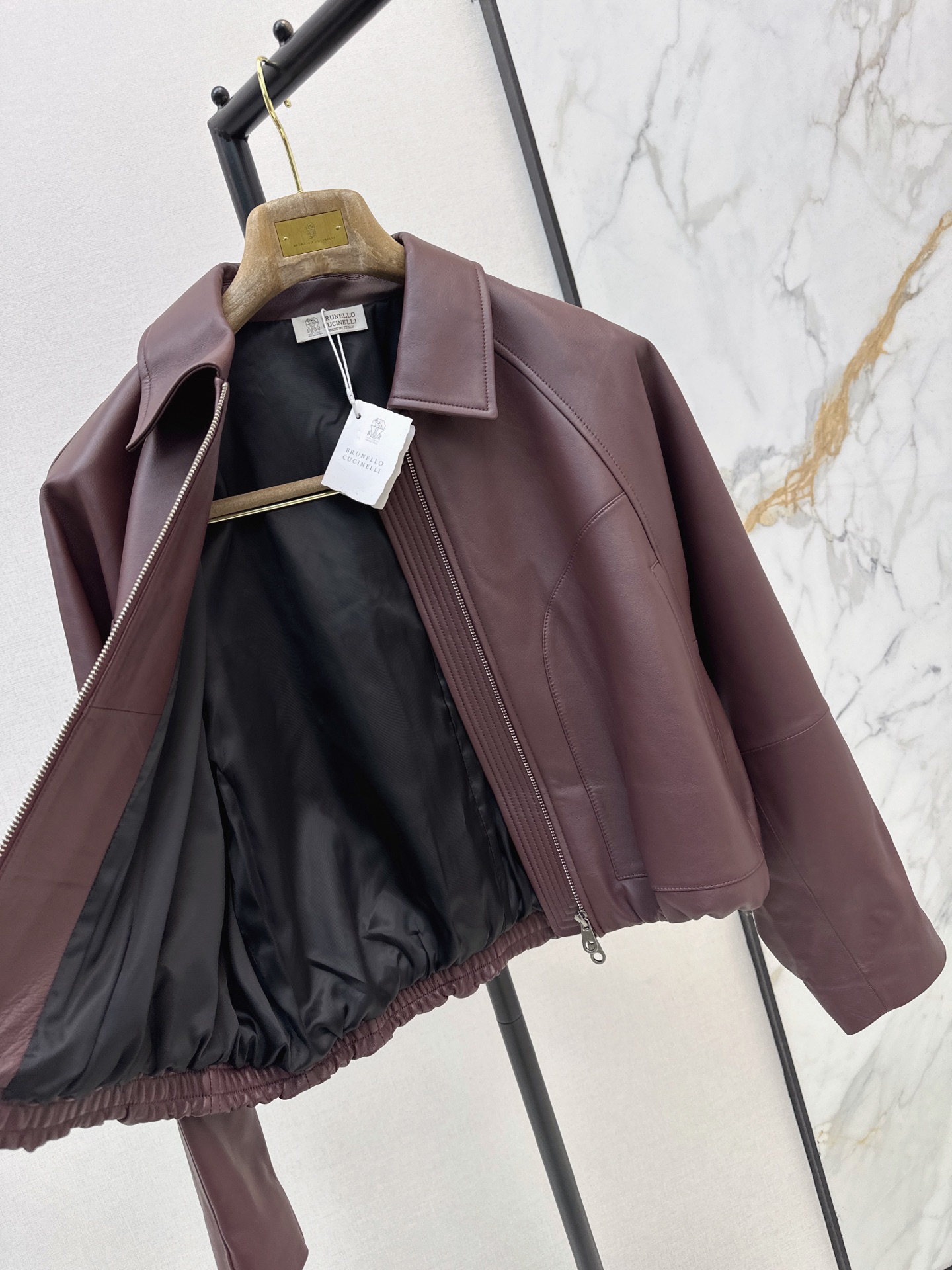 Brun 26fw leather jacket