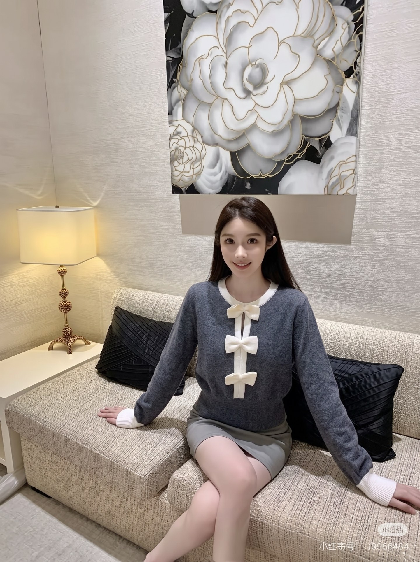Chan 26fw 3d bow sweater
