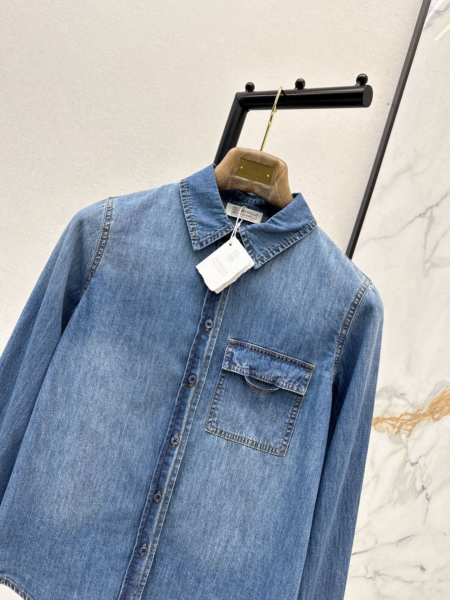 Brun 26fw denim shirt