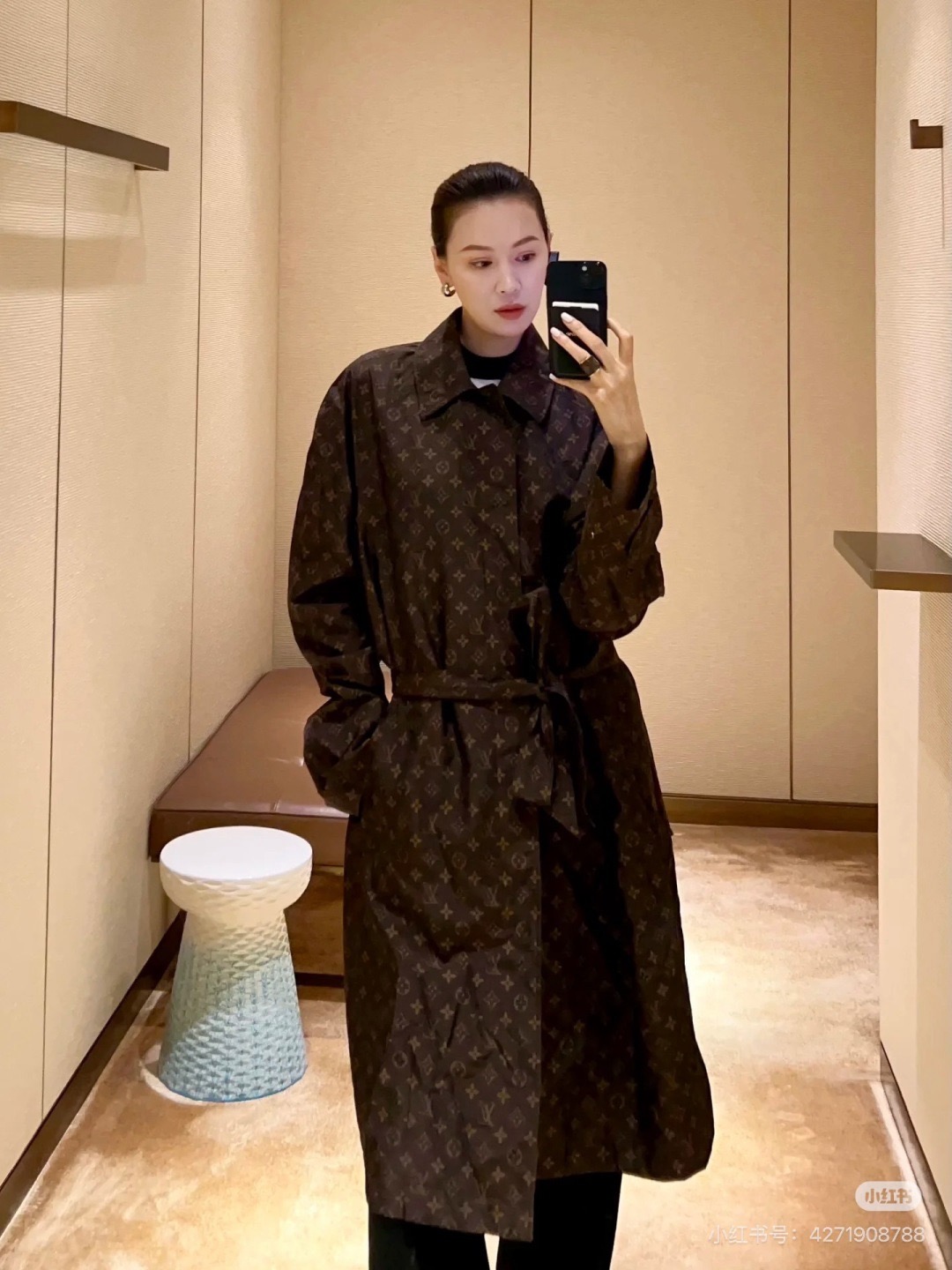 Loui 26fw print belted trench coats