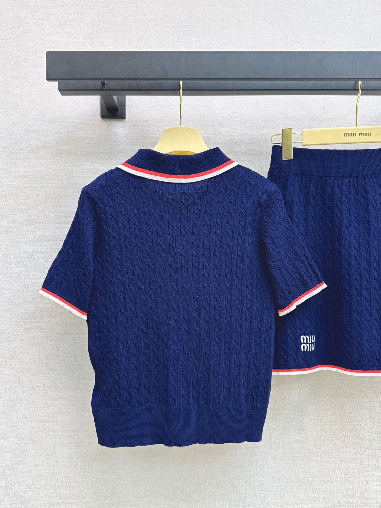Miu 26fw knit polo skirt sets