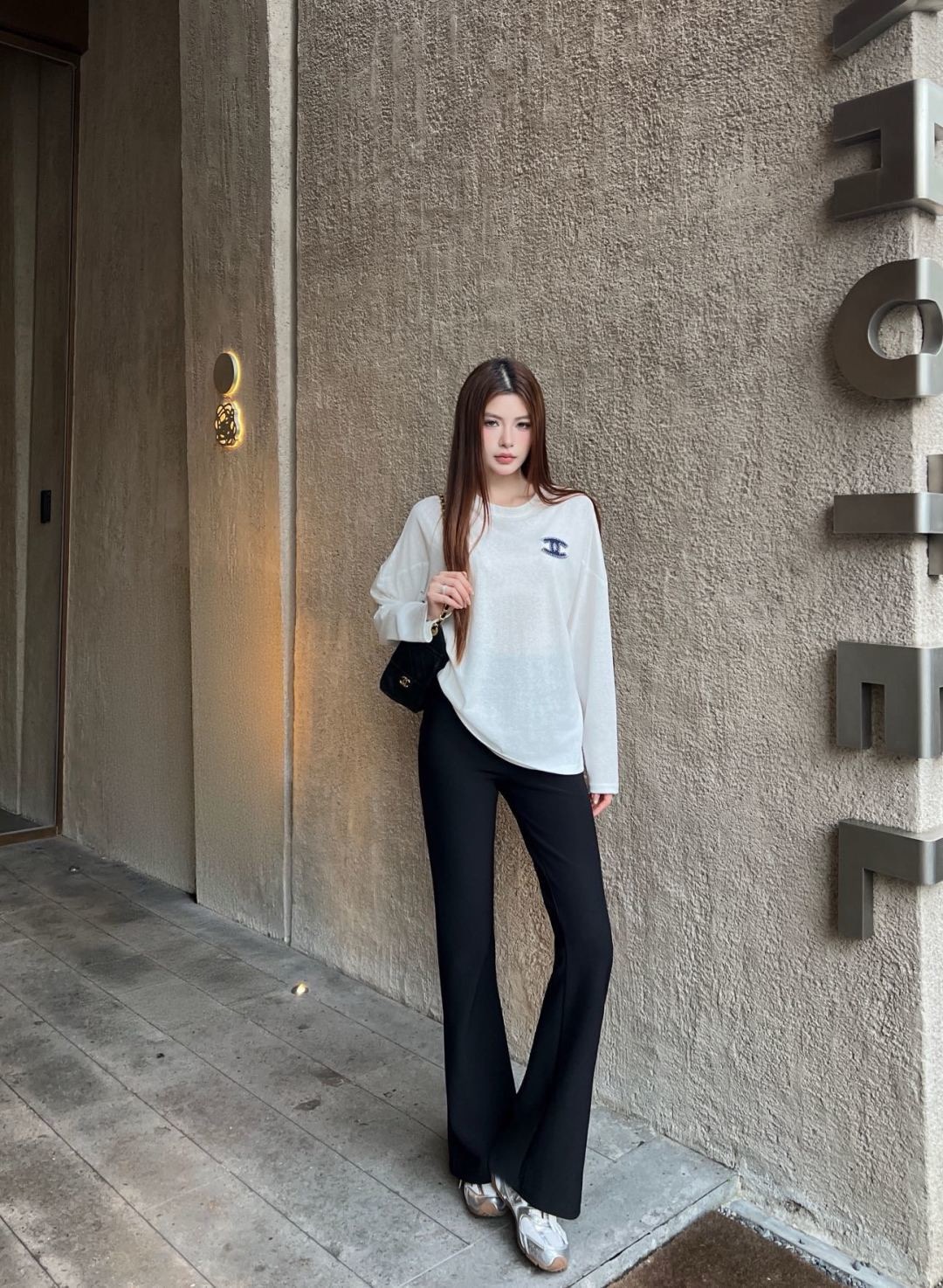 Pra 26fw high-waist flared pants