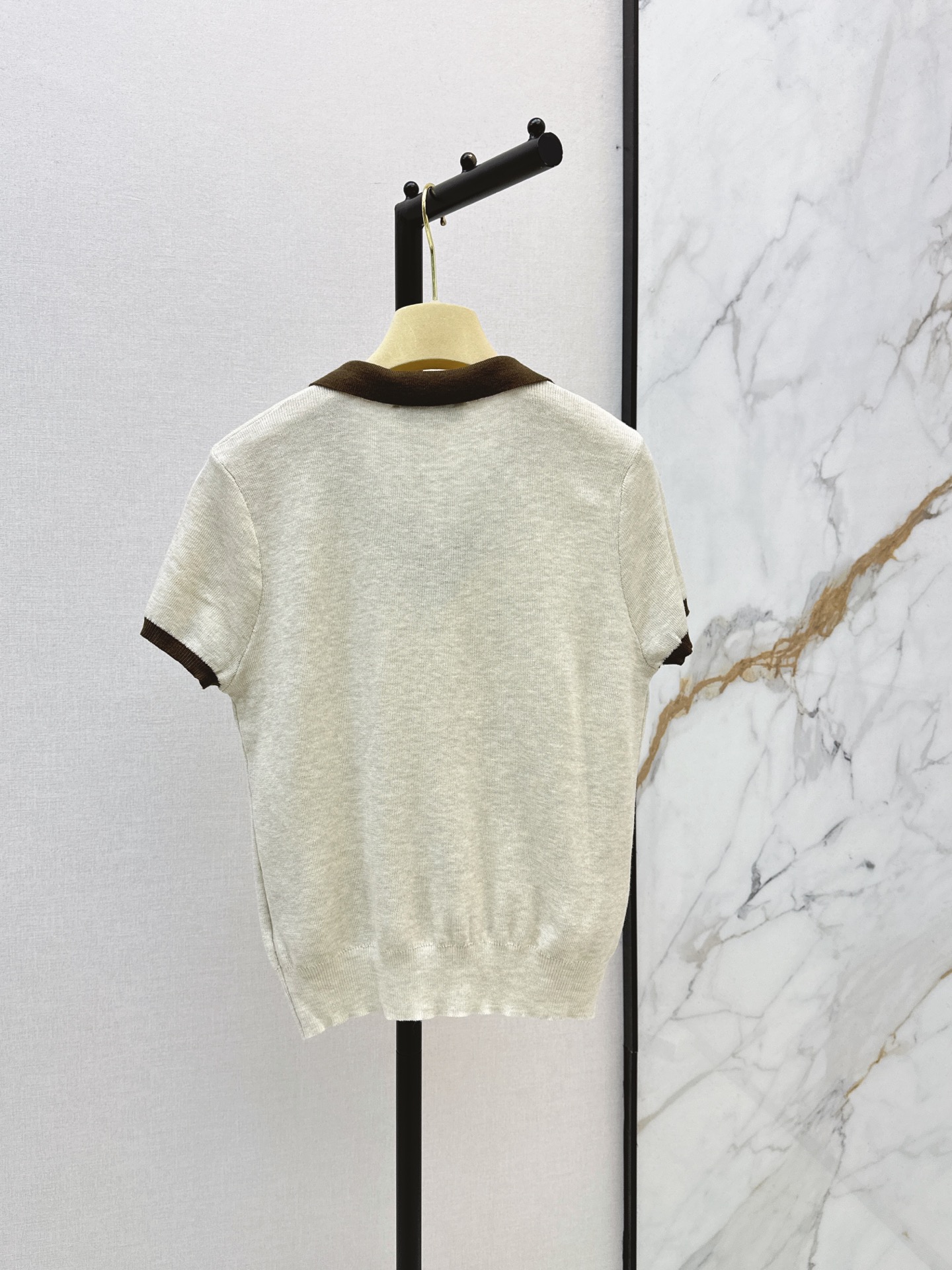 Miu 26ss polo knit top