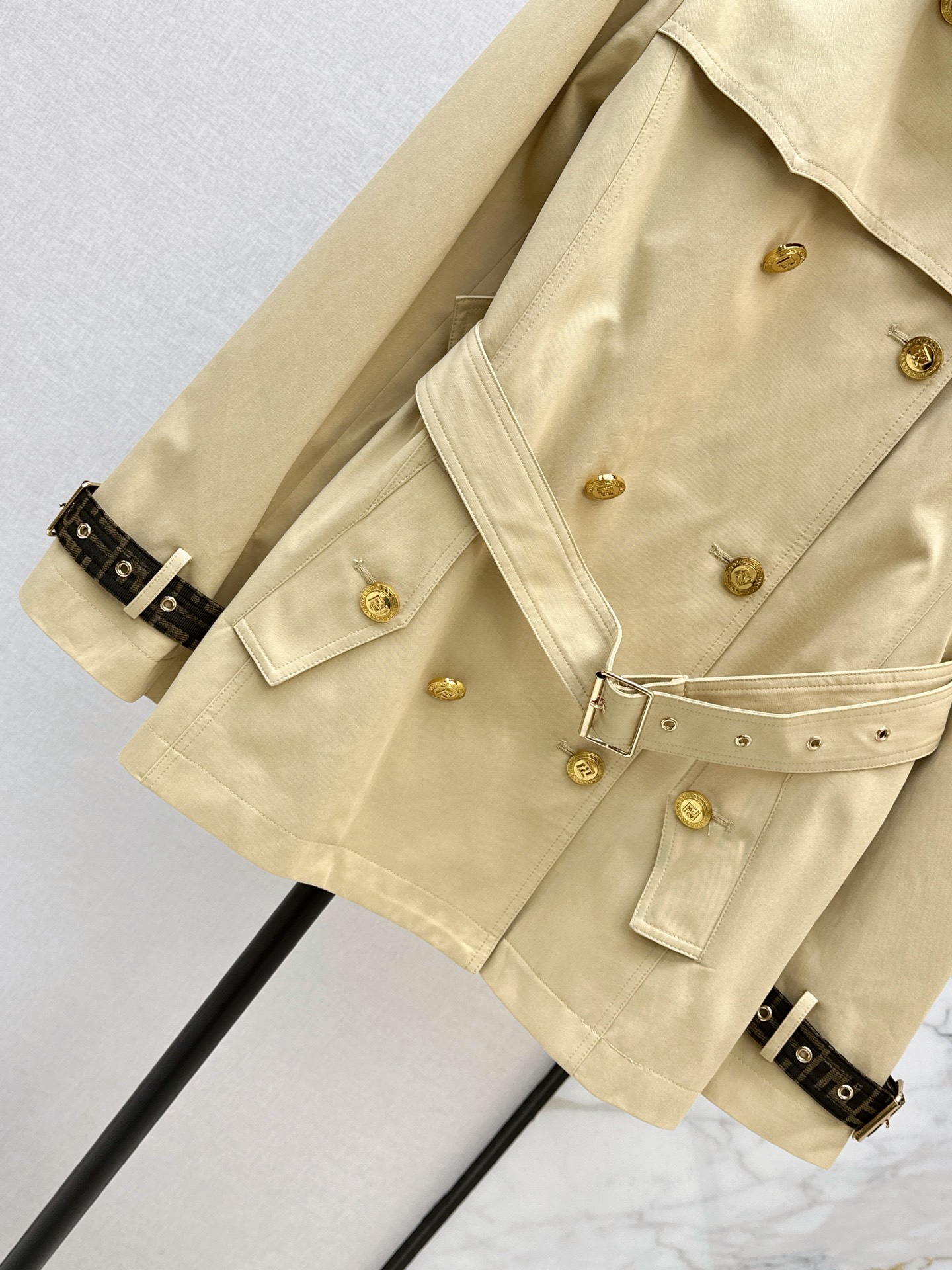 Fen 26fw hooded belted trench coats