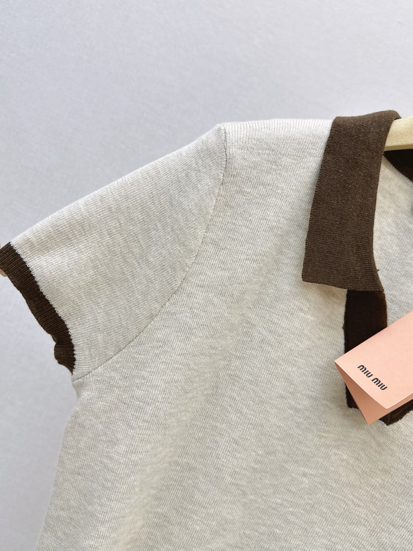 Miu 26ss polo knit top