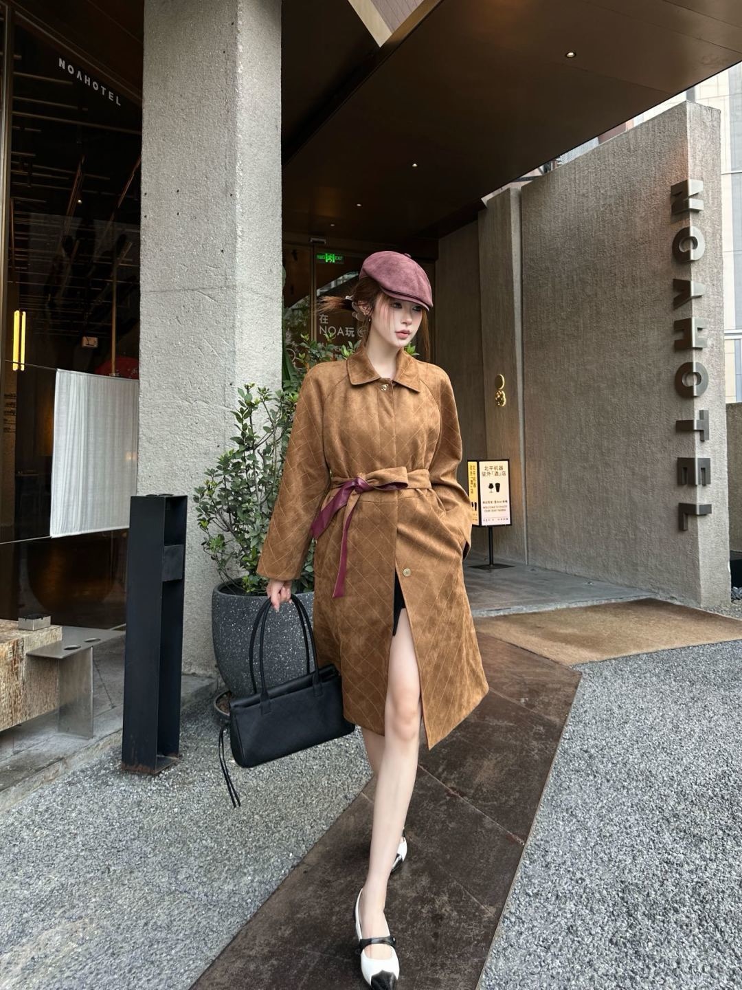 Chan 26fw suede fleece trench coats