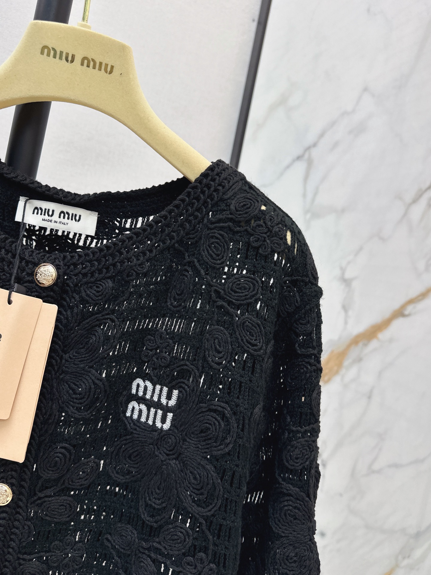 Miu 26fw hollow cardigan