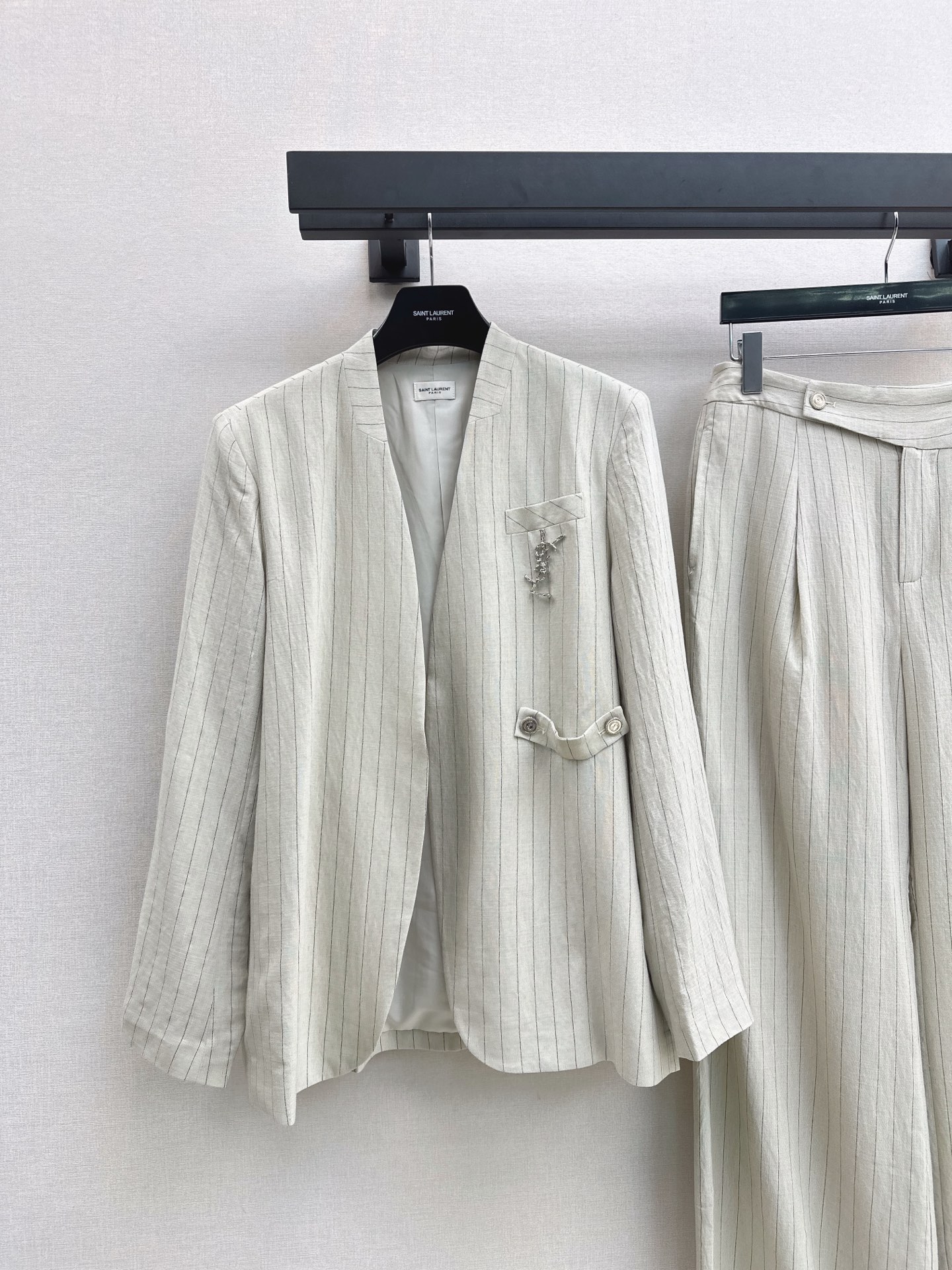 Sain 26fw v-neck blazer wide-leg pants sets