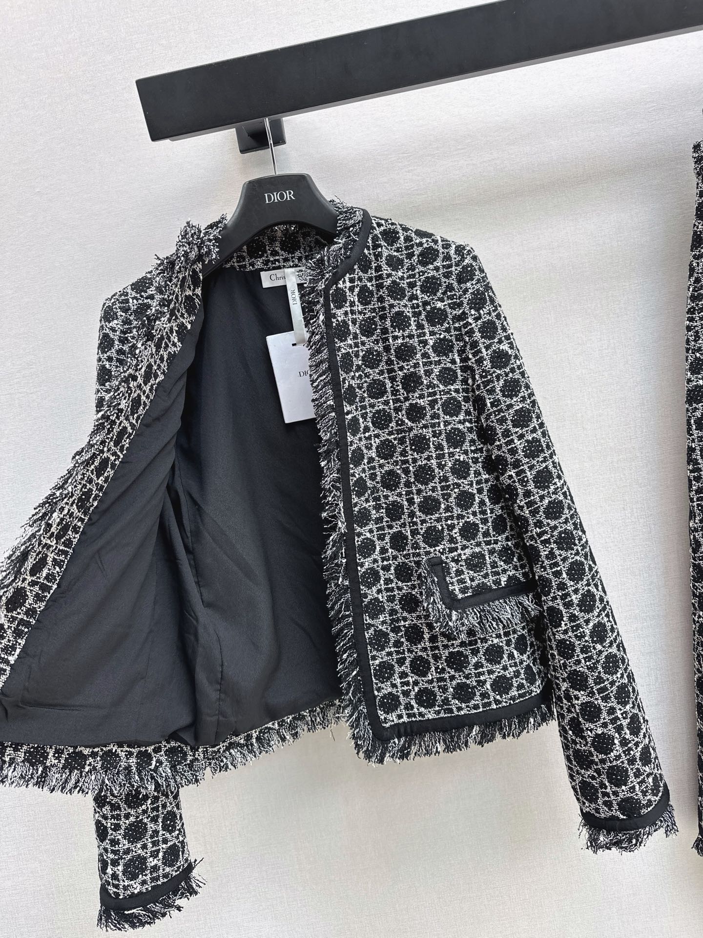 CD 26ss check woven tweed jacket