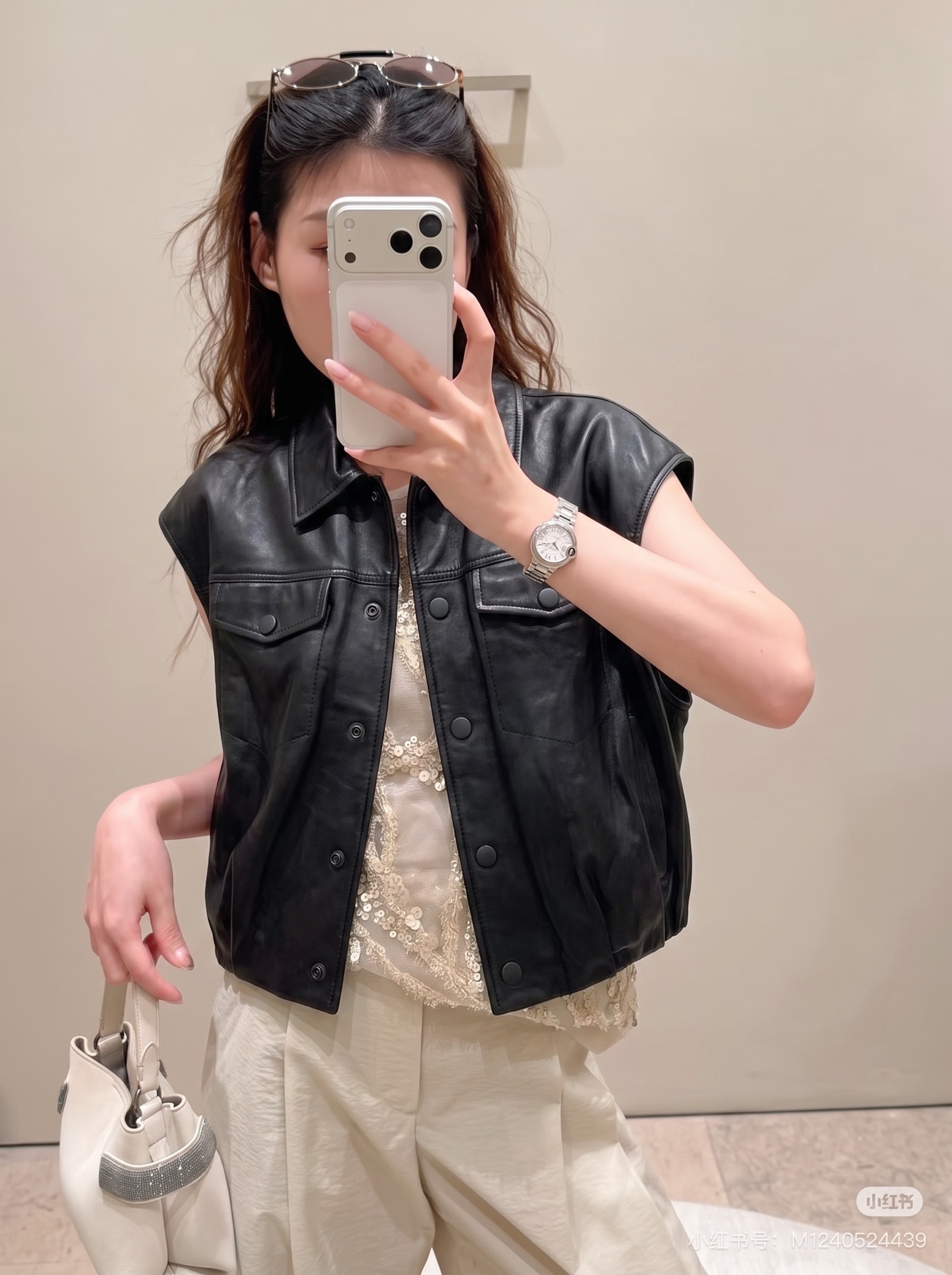 Brun 26fw leather vest jacket
