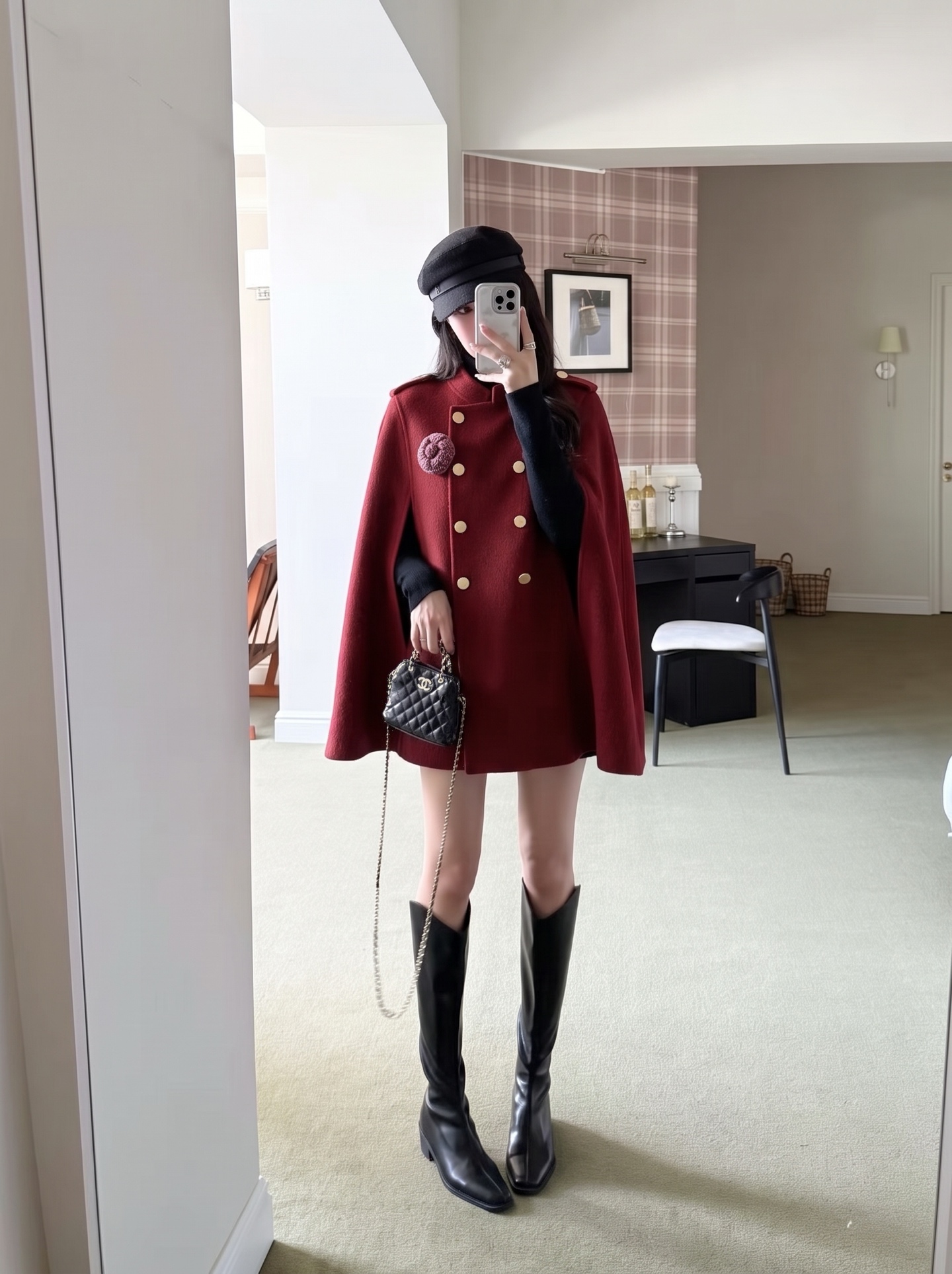 Chan 26fw woolen cape jacket