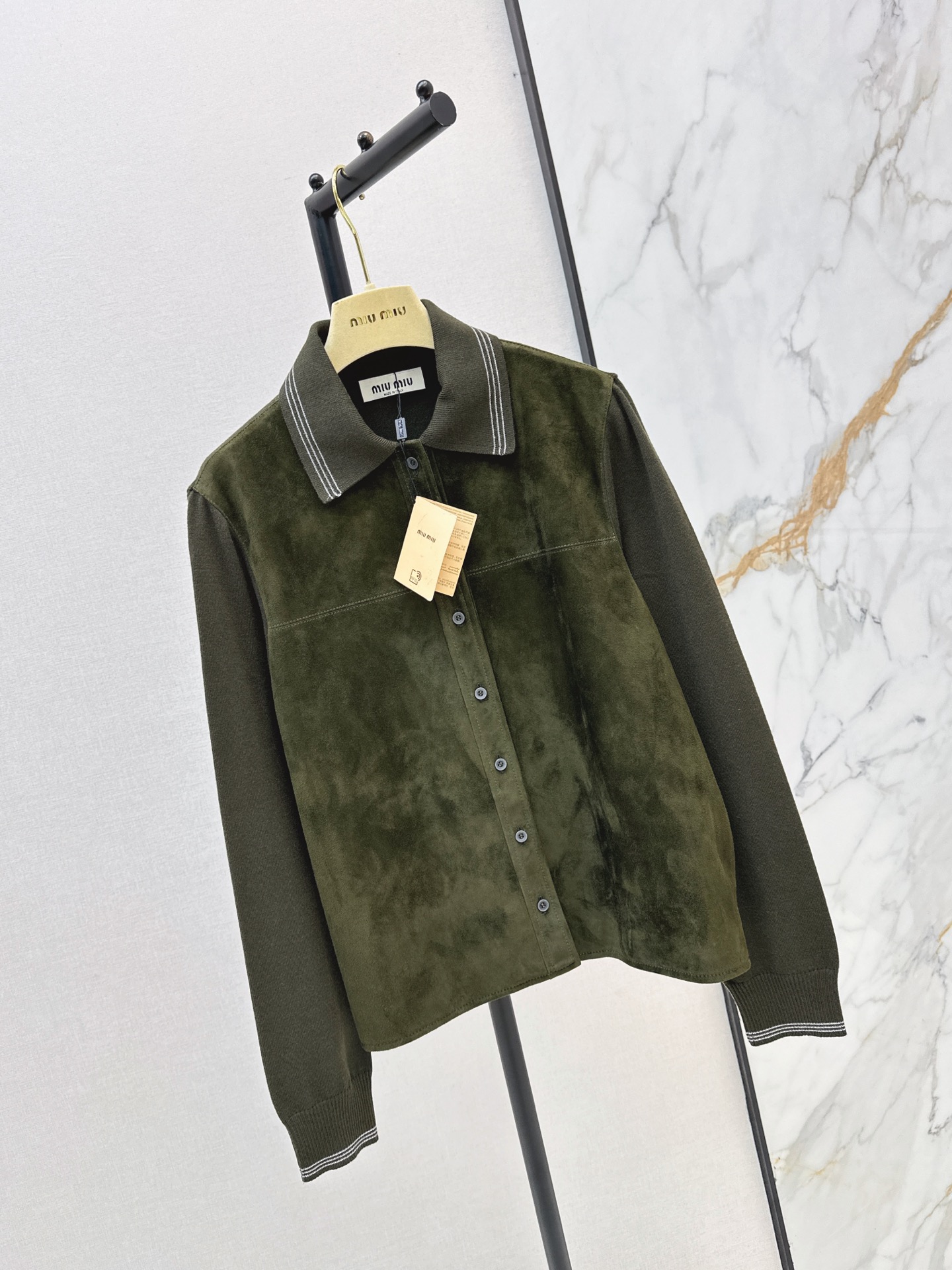Miu 26fw suede fleece jacket