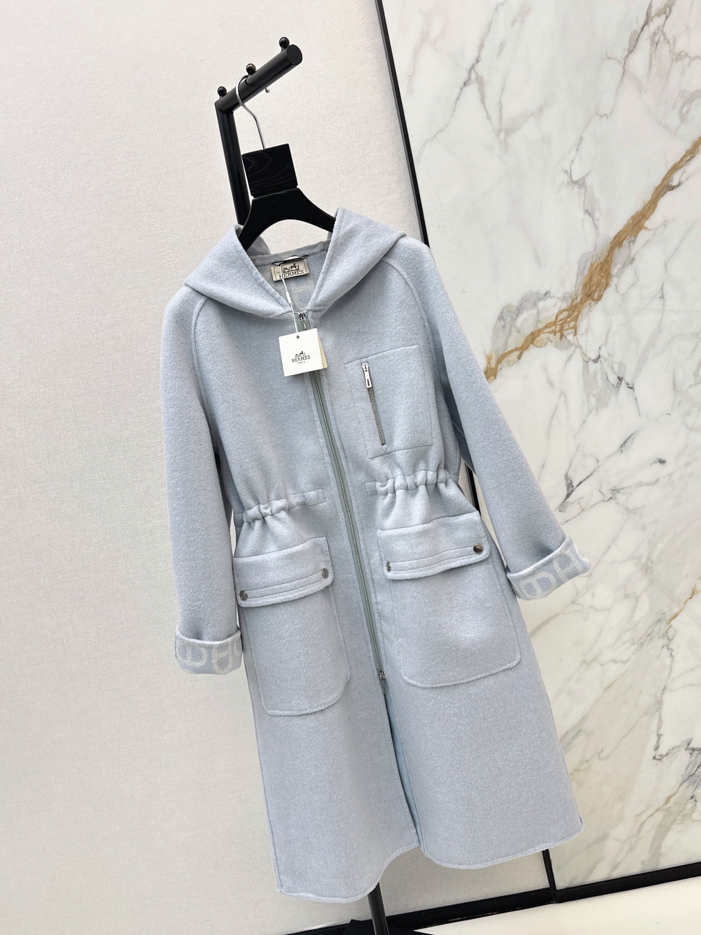 Her 26fw cashmere drawstring hooded overcoats