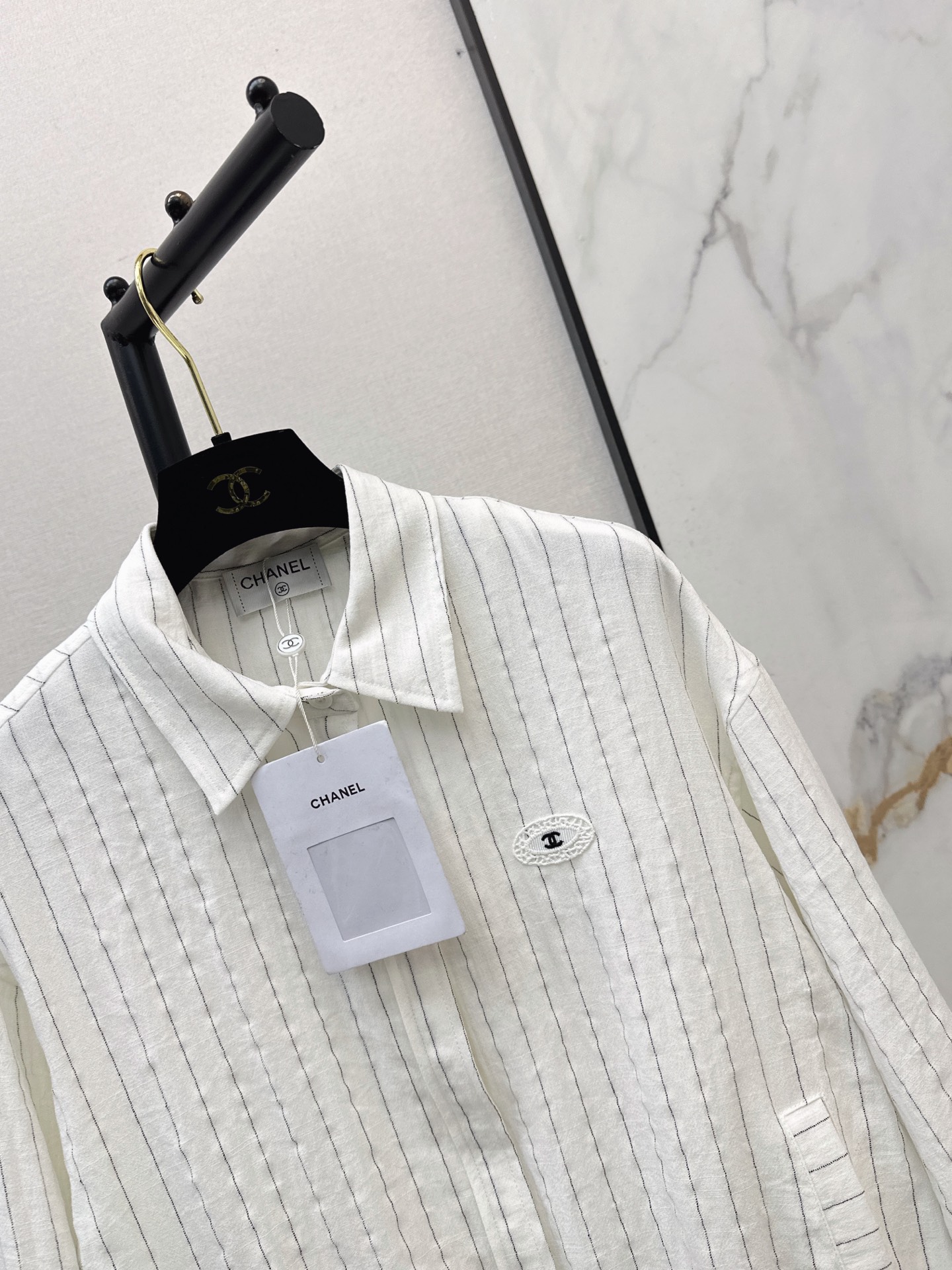 Chan 26fw stripe shirt jacket