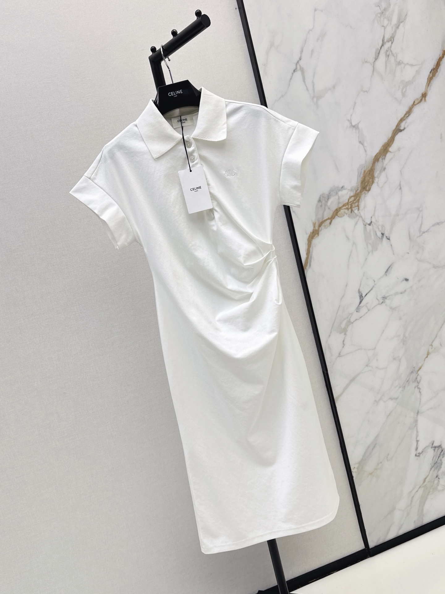 Celi 26ss polo side ruched dress