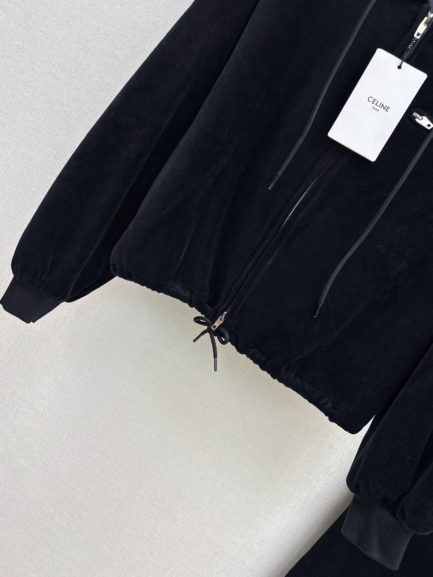 Celi 26fw velvet hooded jacket pants sets