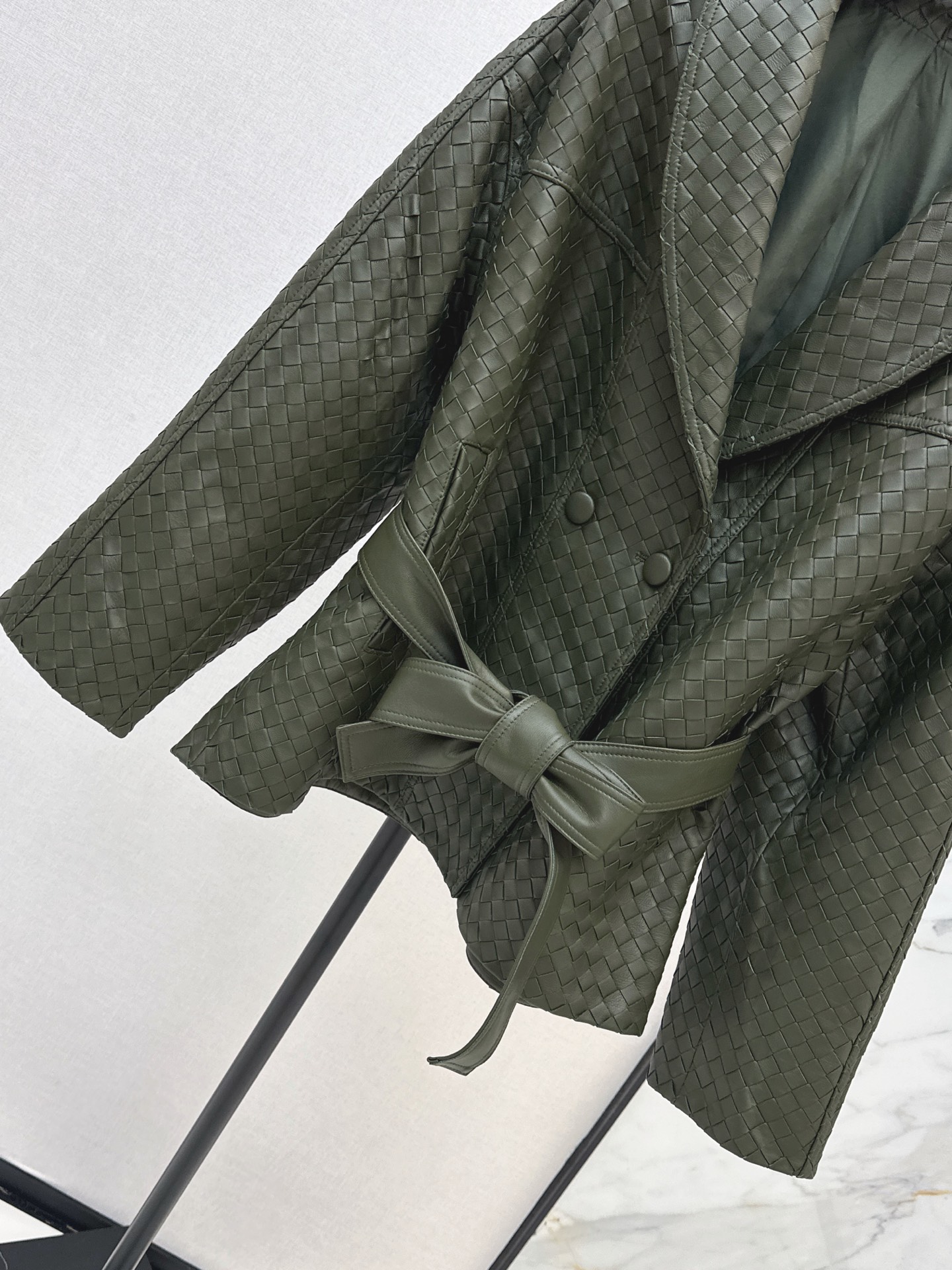 Bott 26ss leather woven jacket