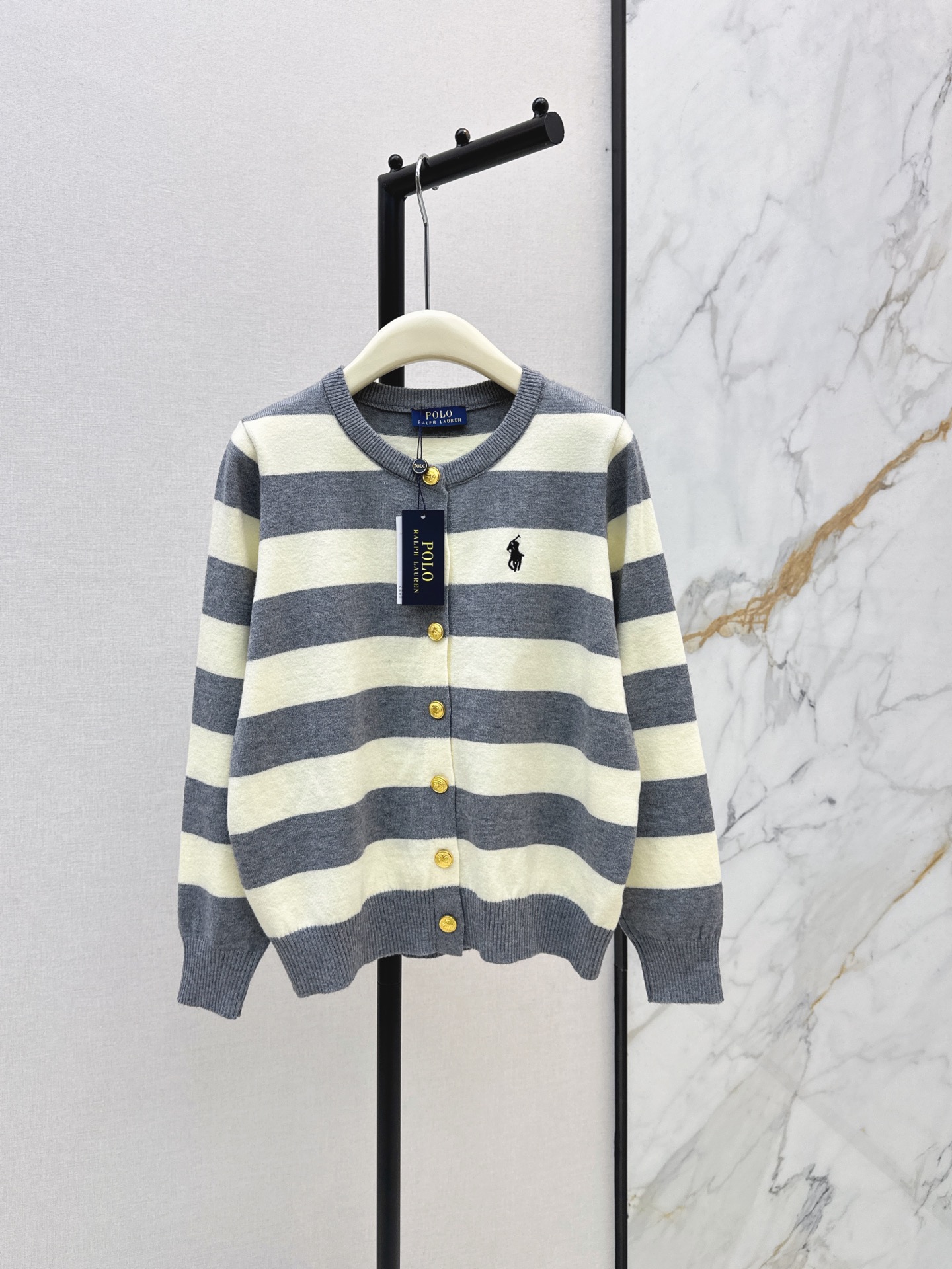 Ralp 26fw stripe knit cardigan