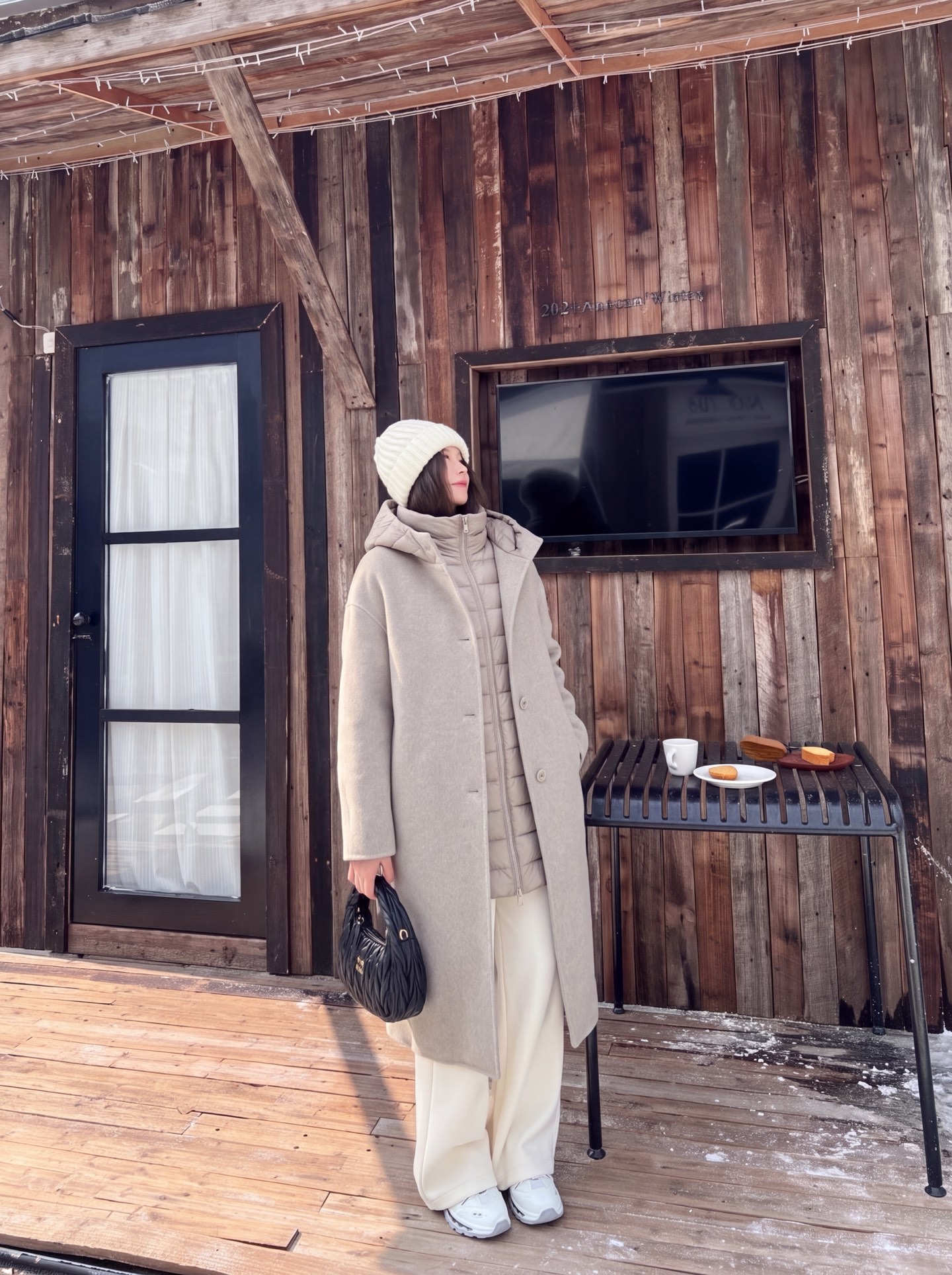 Max 26fw hooded down vest woolen overcoats sets